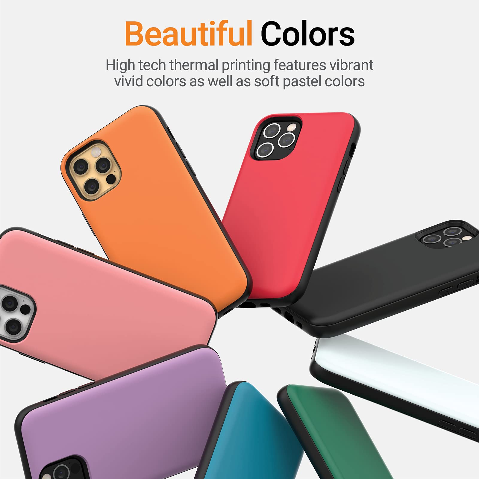 JUST4YOU Magnetic Wallet Case for iPhone 12 Pro Max - Auto Closure with Card Holder & Hidden Mirror, Shockproof Bumper Cover (Orange) | Perfect for Everyday Use, Travel & Hands-Free Convenience
