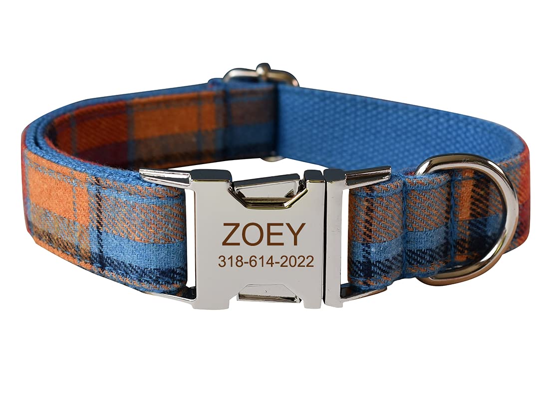 Custom Personalized Dog Collar with Name & Phone Number - for Small Medium Large Pets - Perfect for Walks & ID Safety