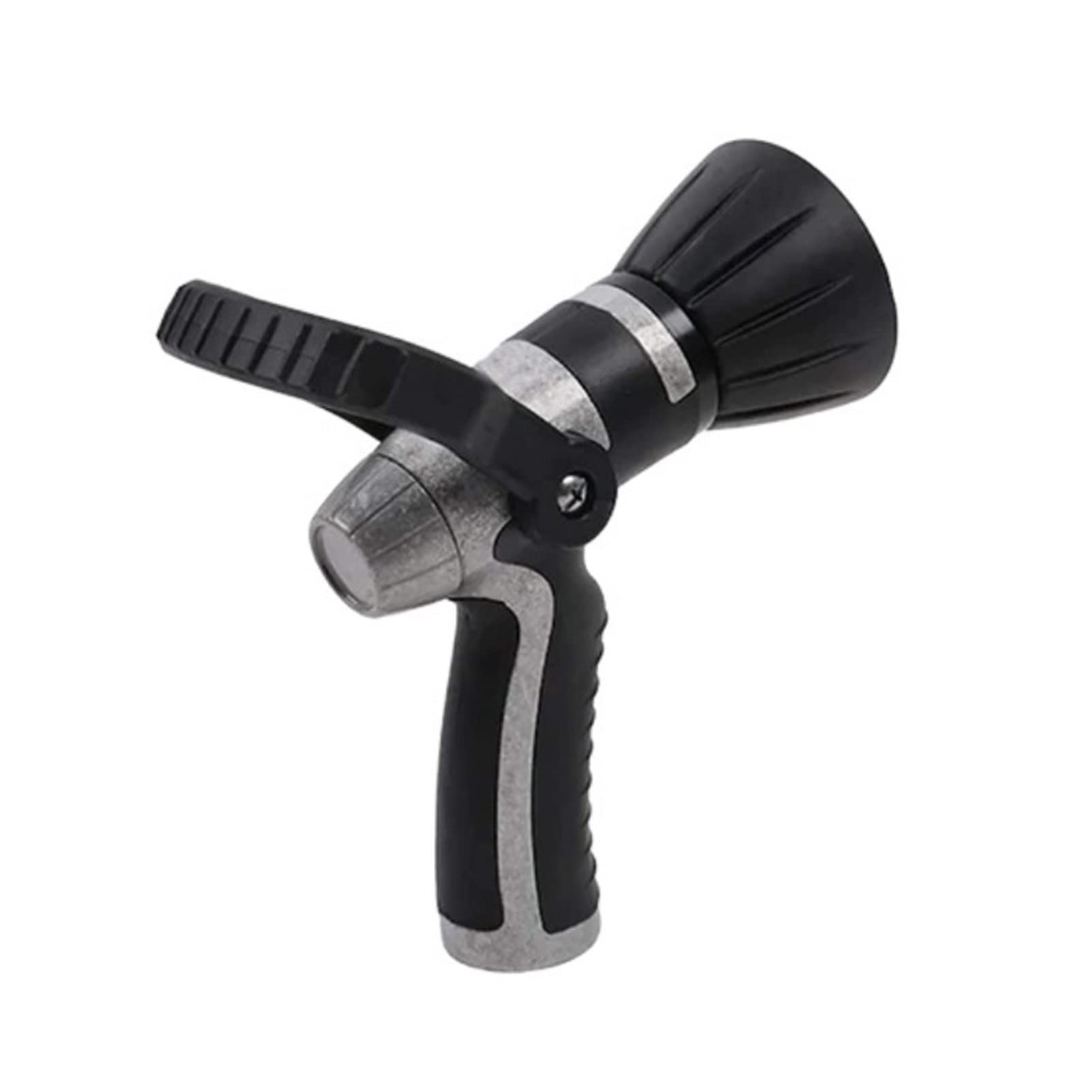 High Pressure Metal Garden Water Spray Gun - Fireman Style Sprinkler Hose Nozzle for Lawn, Garden Irrigation & Car Washing - Durable Black Outdoor Watering Tool (Perfect for Gardening, Lawn Care, Plant Watering, Vehicle Cleaning & Outdoor Cleaning Tasks)