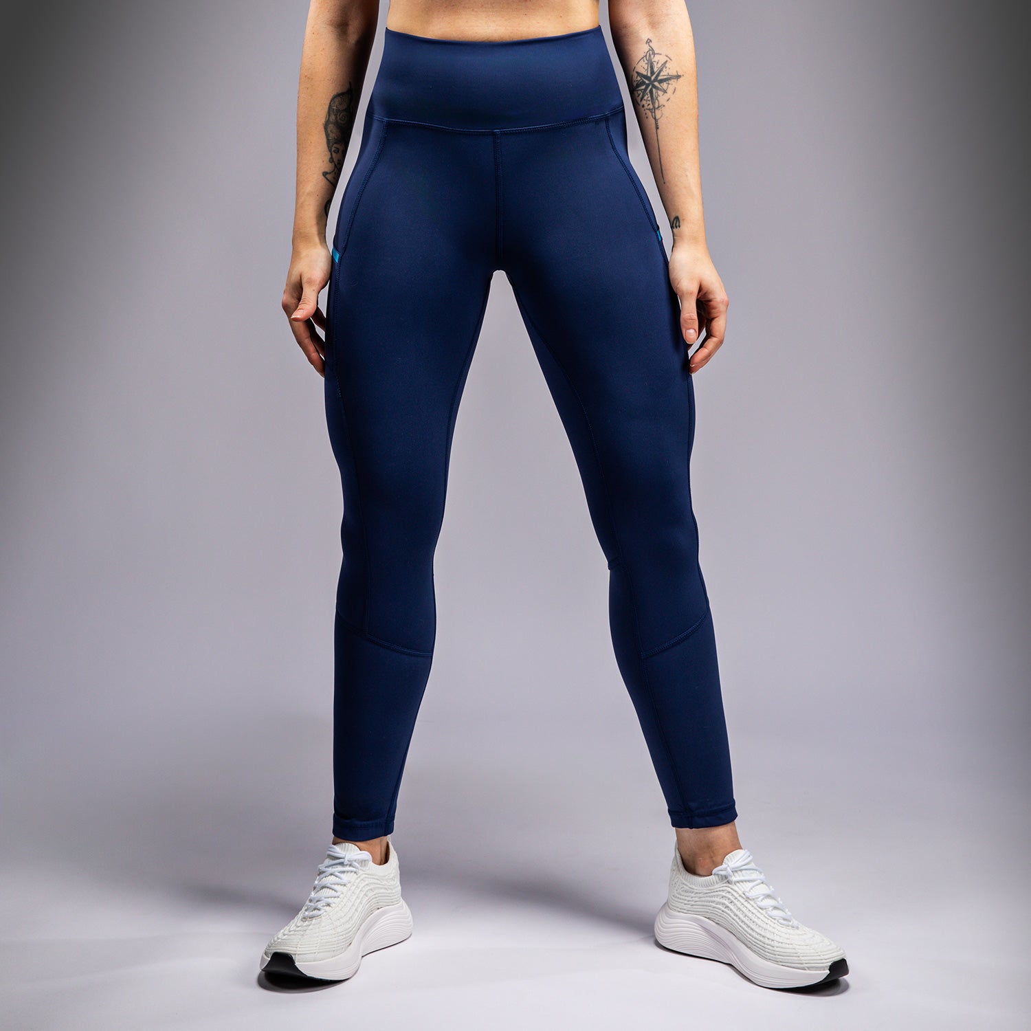Venum x Top Rank Original Women's 7/8 Leggings - Navy Blue Workout Leggings for Yoga, Running & Gym | High Waist Athletic Tights for Women