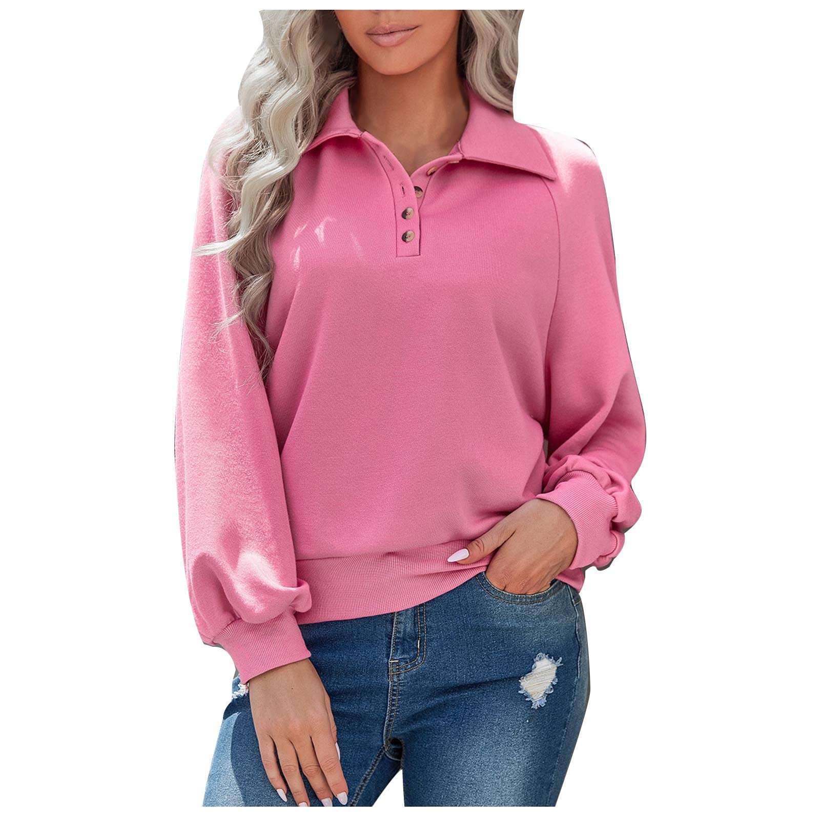 2022 Women's Summer Tops - Basic Long Sleeve Blouse with Turndown Collar | Casual Office Wear & Everyday Shirt for Women | Perfect for Work, Dating and Outdoor Activities