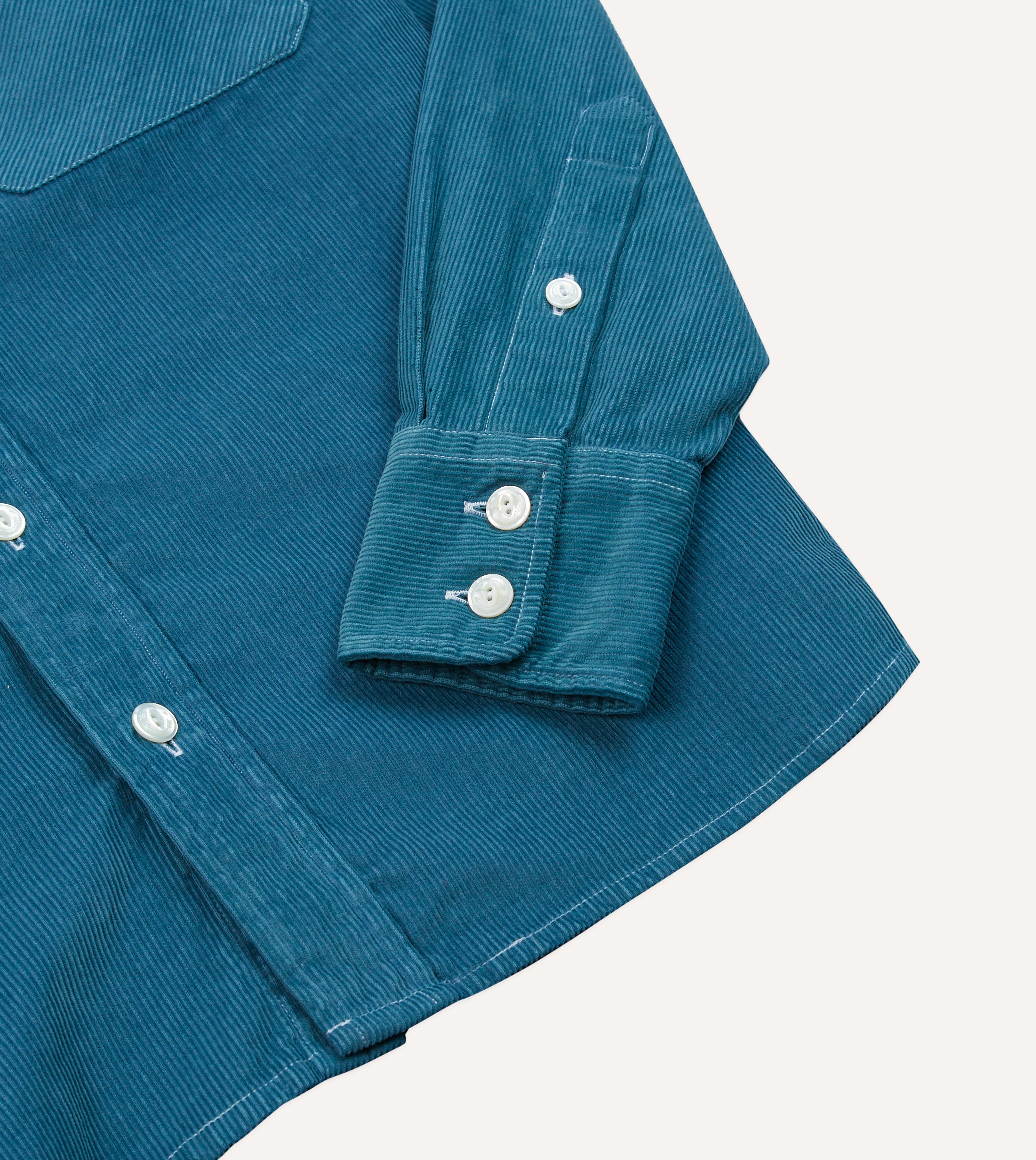 Stylish Turquoise Corduroy Western Shirt with Two Pockets for Men - Perfect for Country Rides, Rodeos & Casual Outings
