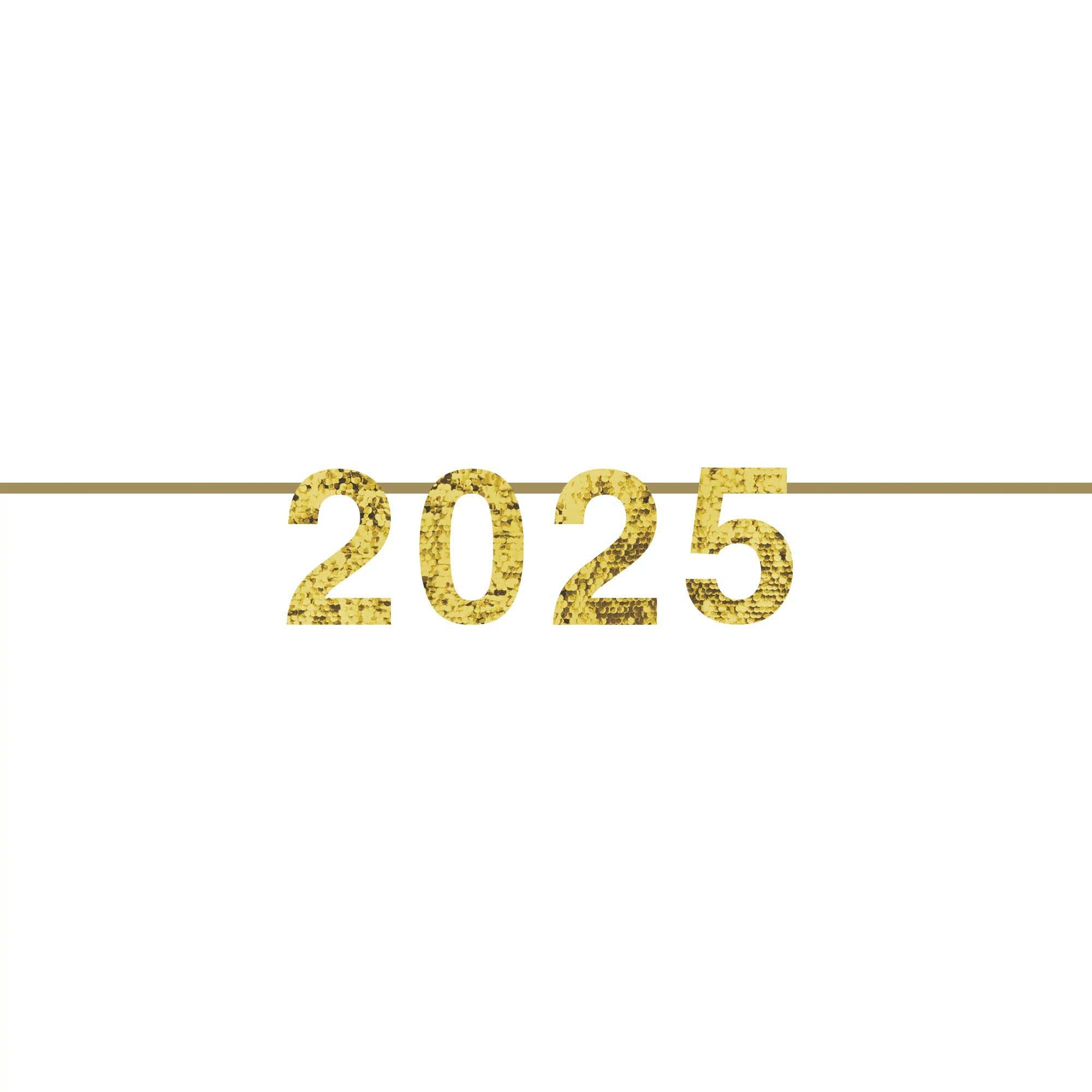 2025 New Year's Eve Gold Sequin Party Banner - 144 Inch Long Glitter Decoration for Countdown Celebrations, Wall Decor & Festive Events (1 Pack)