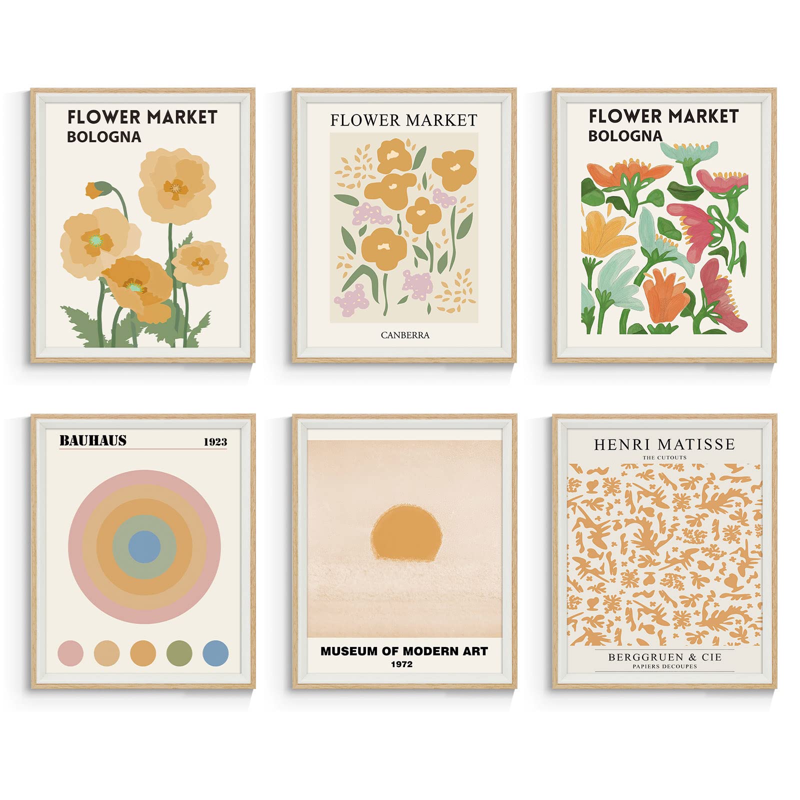 Abstract Flower Wall Art Prints - 8x10in Framed Decor for Bathroom, Bedroom & Office