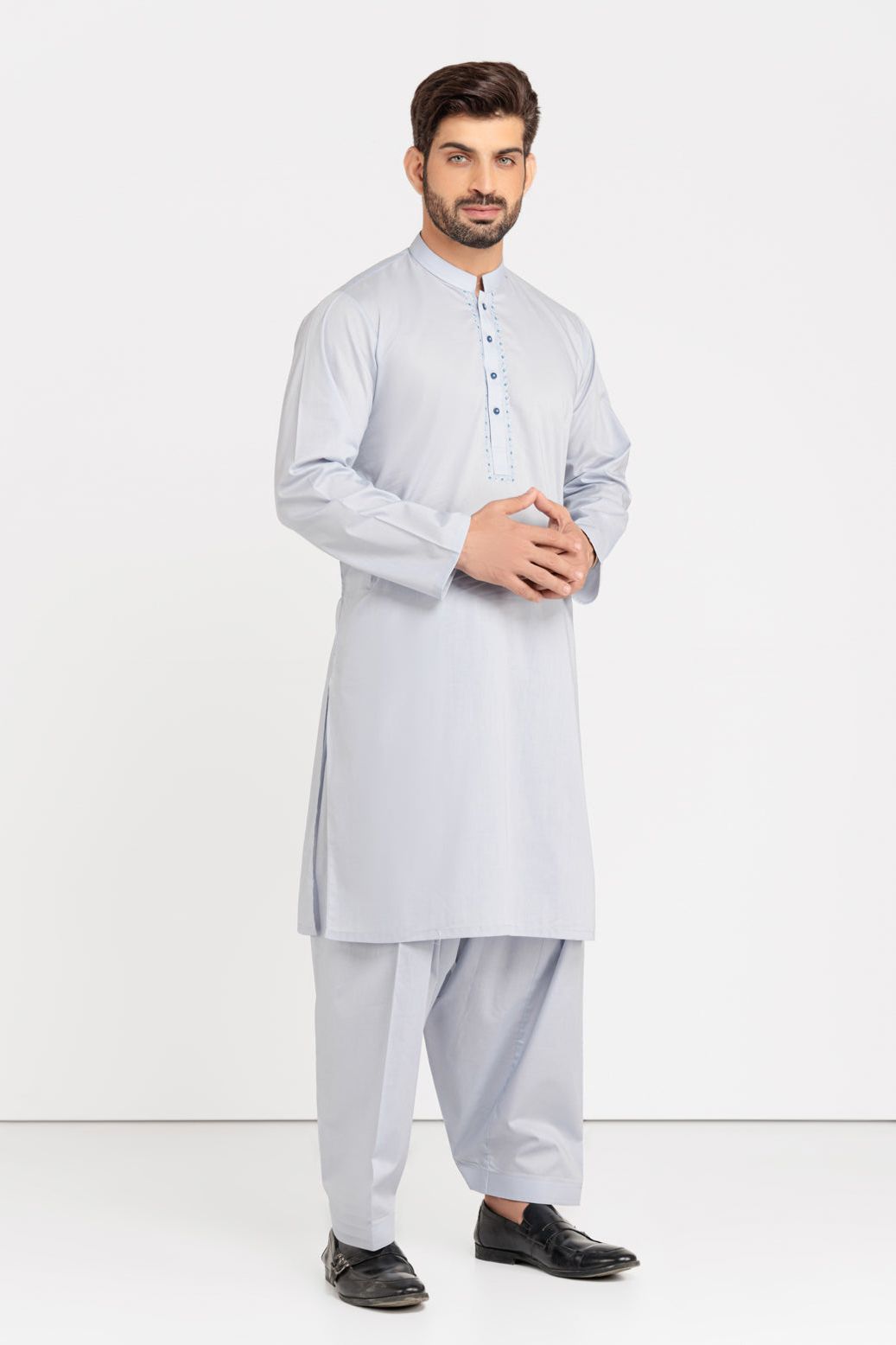 Premium Blended Dark Grey Kurta Shalwar Set for Men - Comfortable Traditional Pakistani Outfit - Perfect for Eid, Weddings & Special Occasions