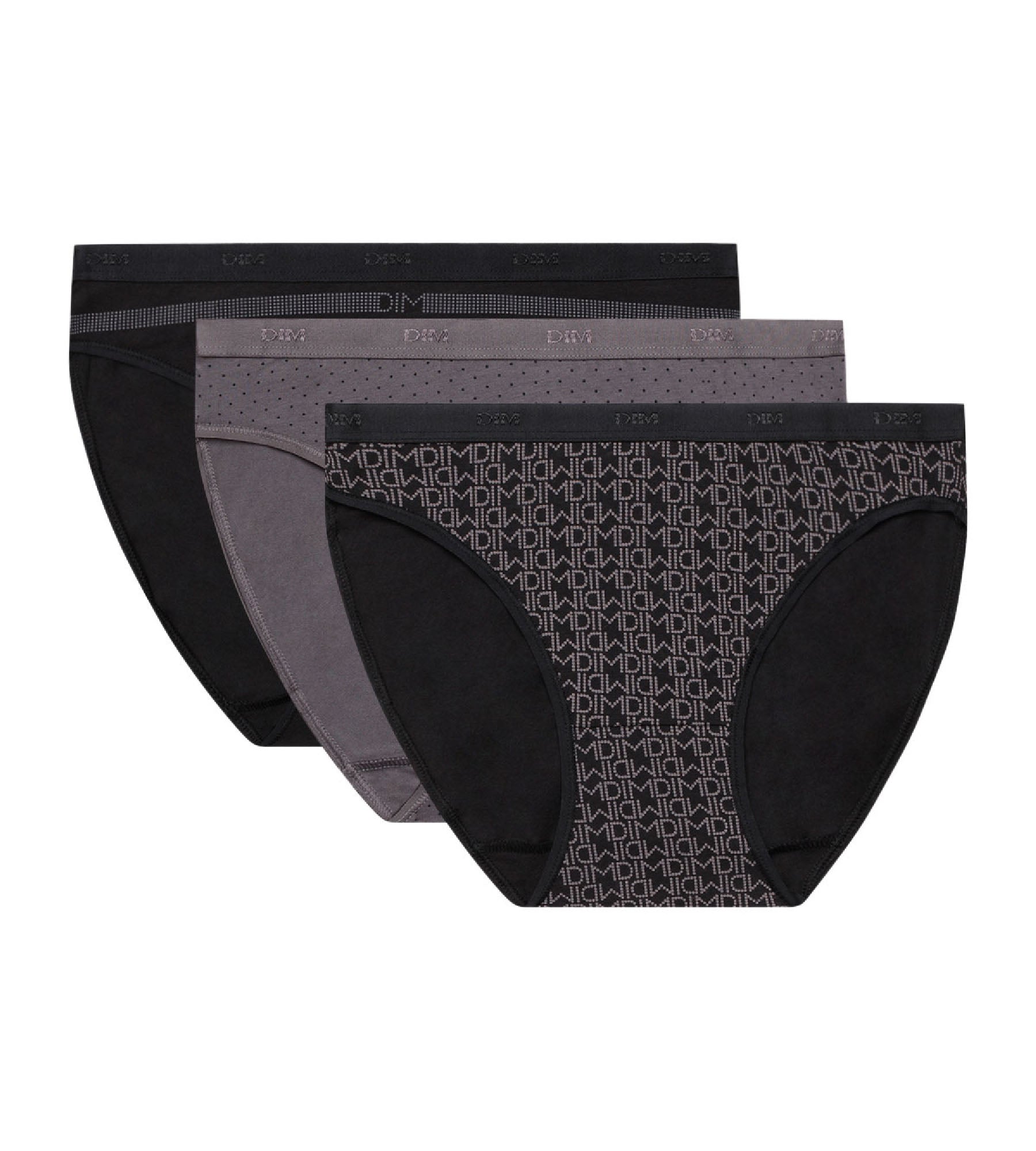 3 Pack Women's Printed Black & Gray Cotton Underwear with Pockets - Soft, Breathable & Comfortable for Everyday Wear, Travel & Gym