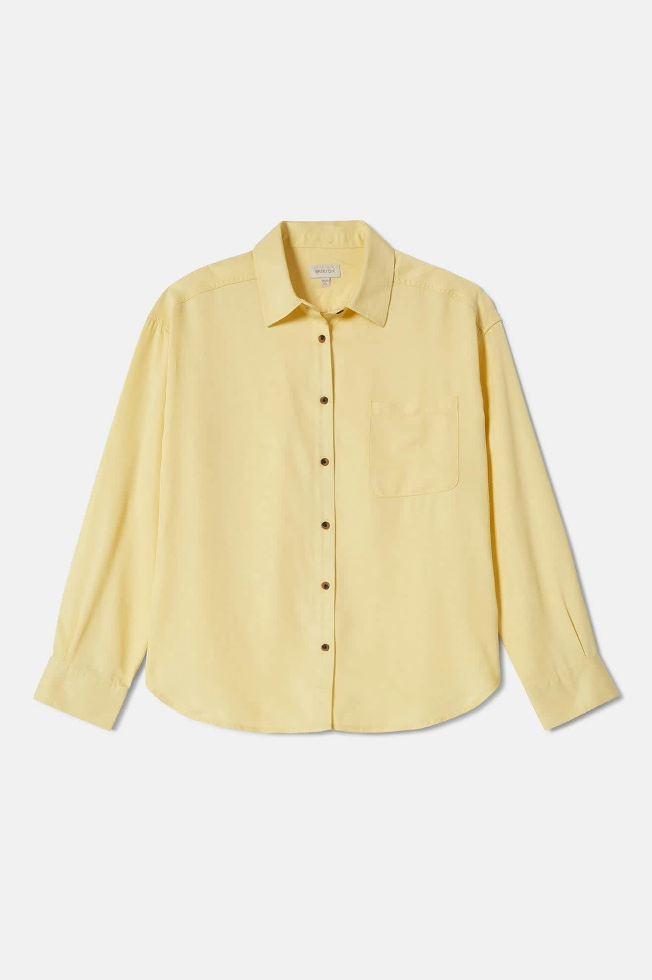 East Side Boxy Long Sleeve Button Down Shirt in Panna Cotta | Casual Office Wear & Layering Essential