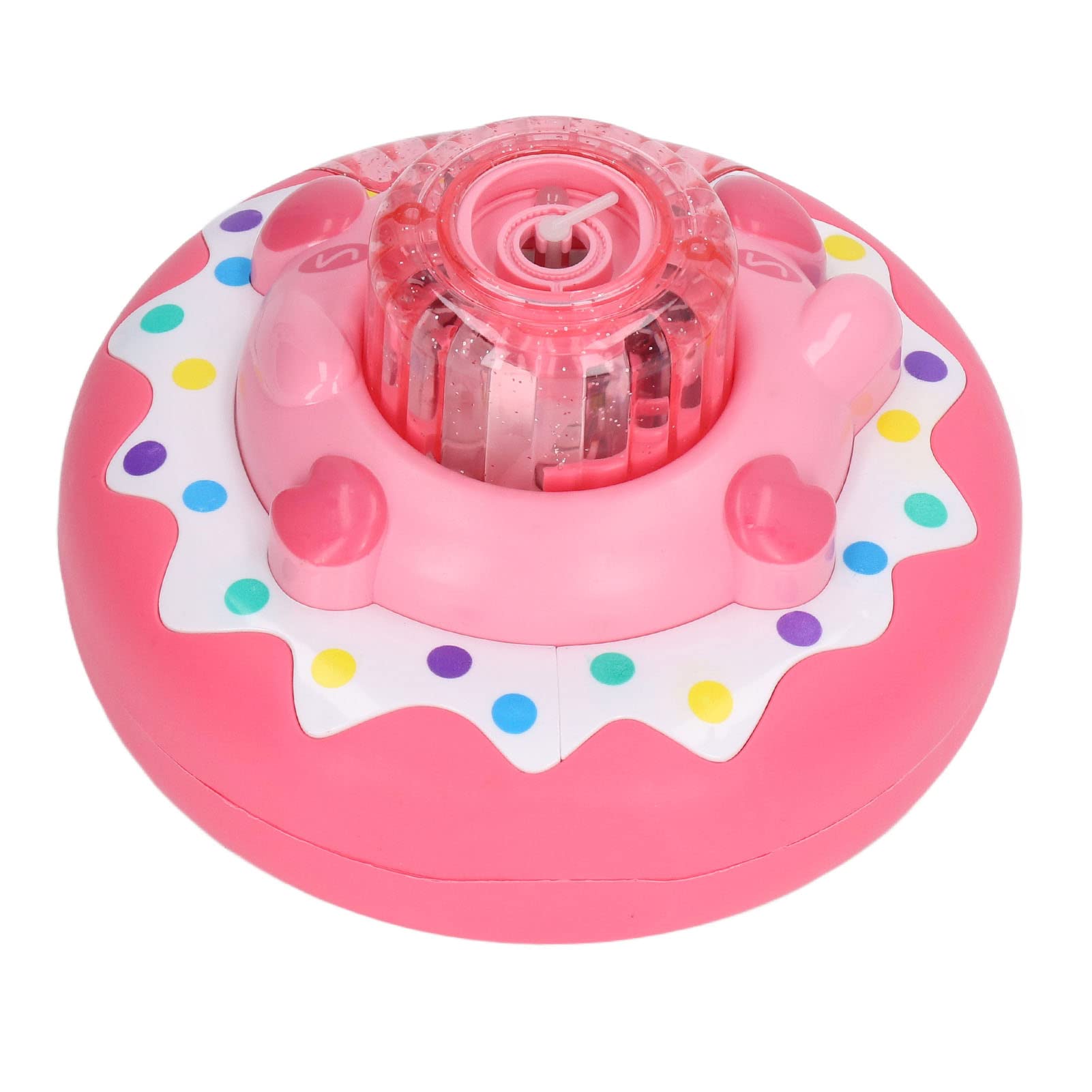 KUIDAMOS Automatic Bubble Blower Machine with Spill-Proof ABS Plastic Design & Lanyard - Pink Donut (9952) for Kids Birthday Parties, Outdoor Play, Weddings & Backyard Fun