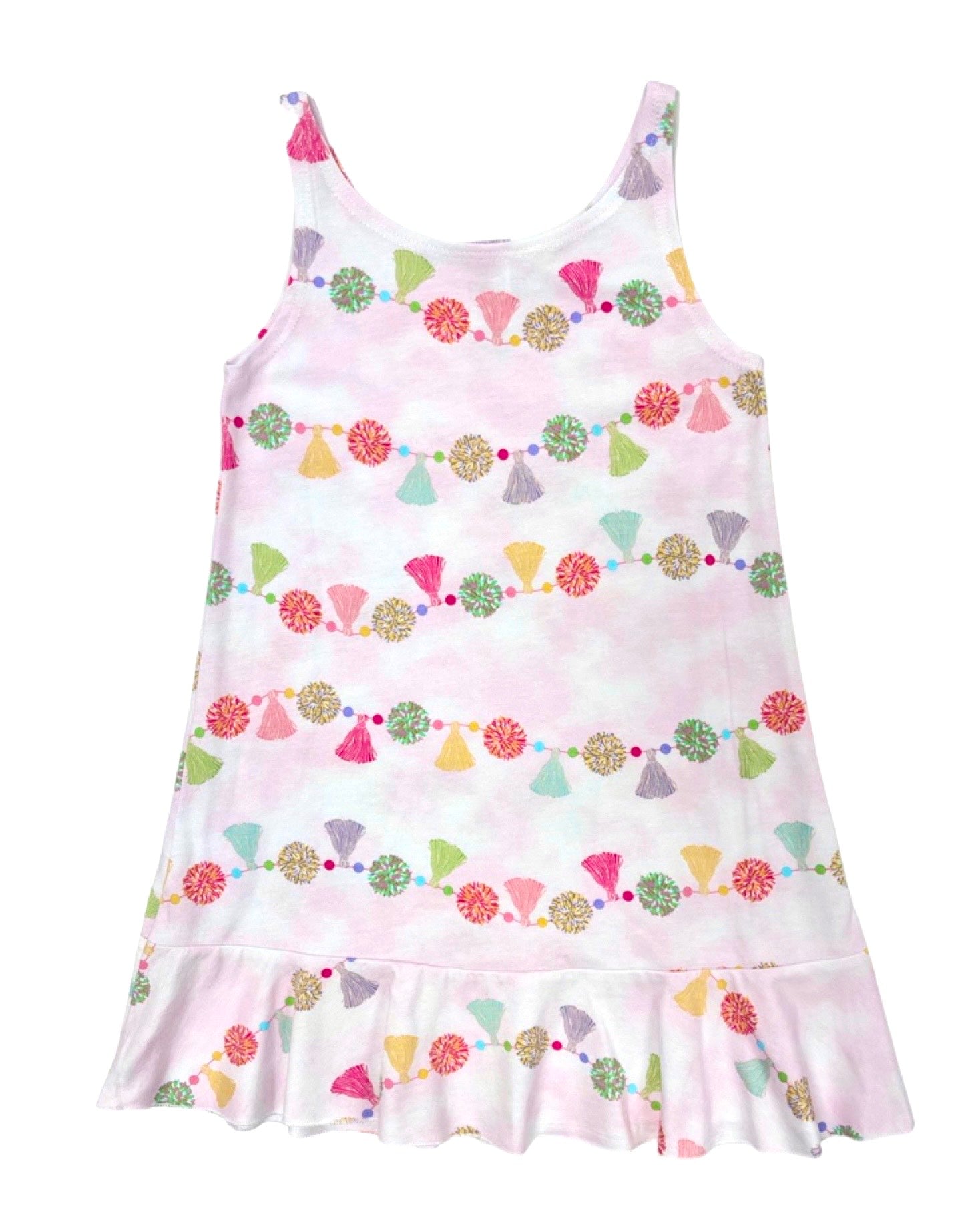 Pom Pom Ruffle Dress for Women - Elegant Floral Print Summer Party Dress - Perfect for Weddings, Beach Vacations & Date Nights
