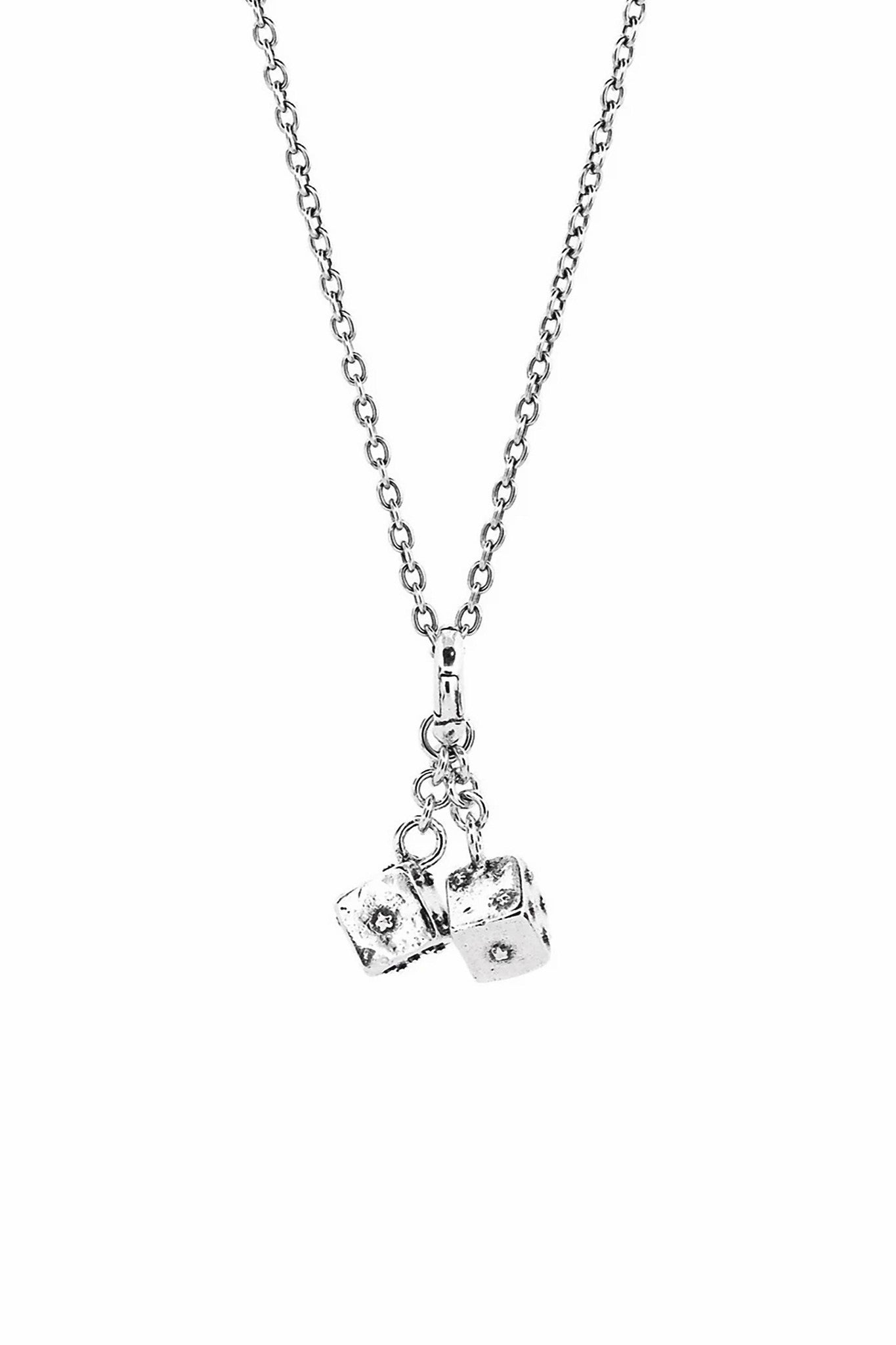 Tumbling Dice Necklace - Unique Vintage Dice Pendant for Women - Perfect for Casino Night, Biker Jewelry & Rockabilly Fashion Accessories