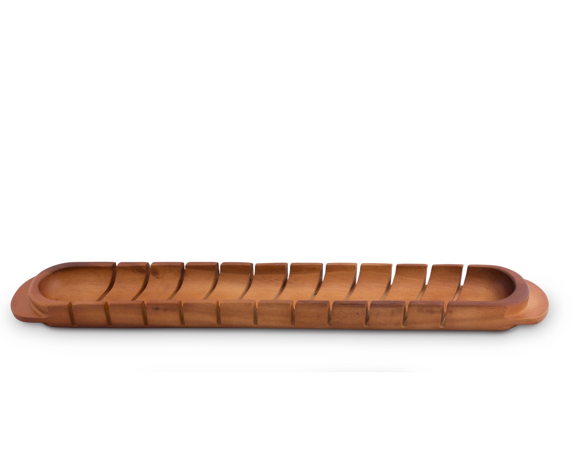Premium Acacia Wood Avignon Baguette Slotted Cutting Board with Mitered Edge - 26.5 Inch Long Bread Serving Board by Arthur Court - Perfect for French Baguettes, Artisan Breads & Charcuterie Displays