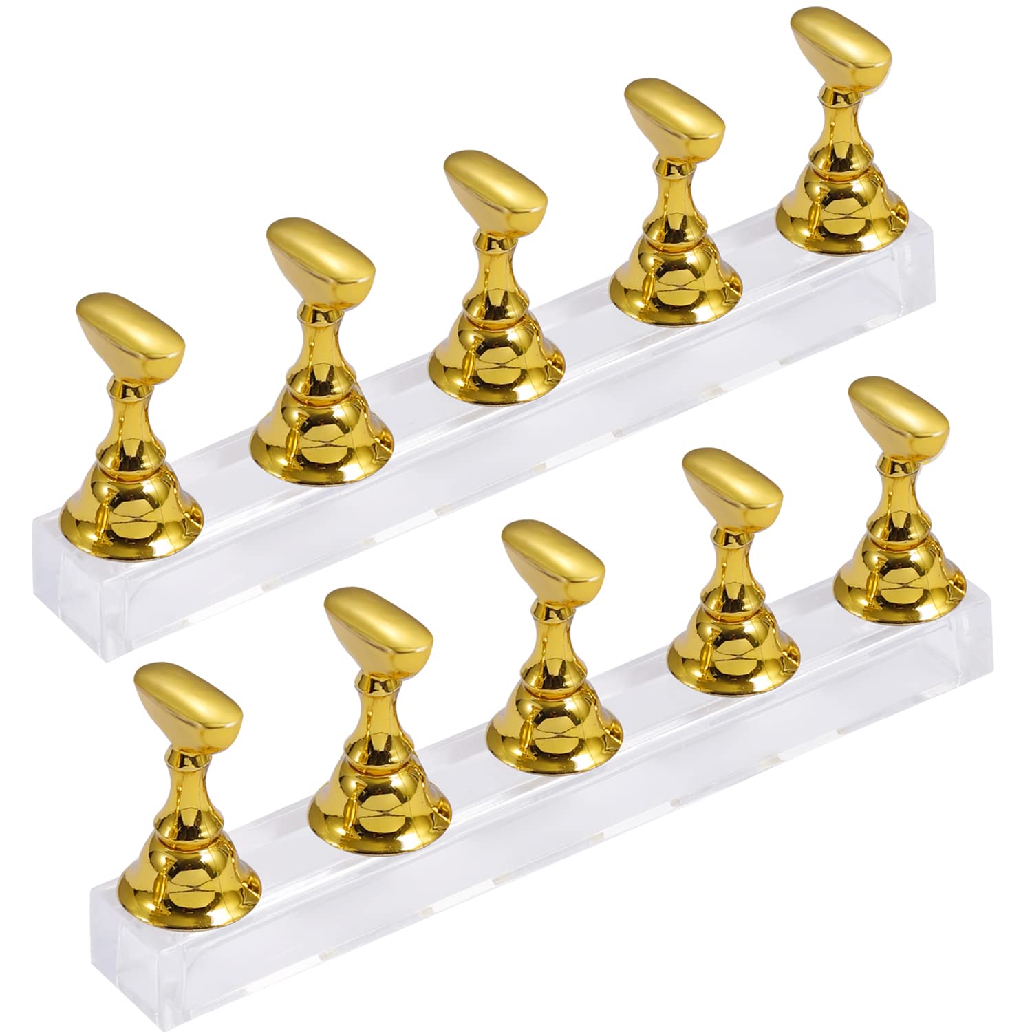 **Medo 2 Sets Magnetic Nail Stand Display - Acrylic Nail Practice Holder for DIY Nail Art, False Nail Tip Manicure Tool - Perfect for Salon, Home & Nail Art Practice**
