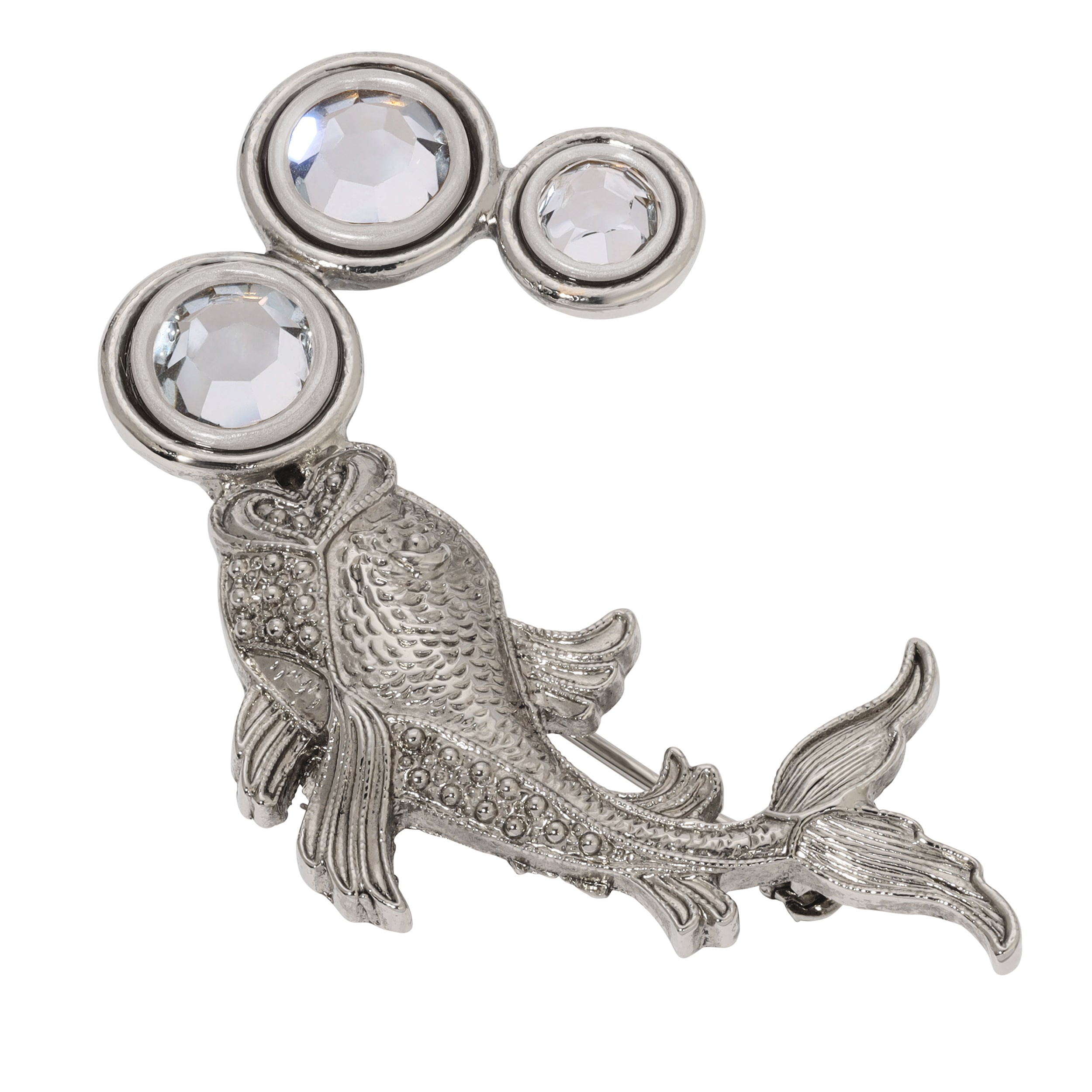 1928 Jewelry Koi Fish Crystal Brooch - Vintage Channel Bubbles Design Pin for Women, Perfect for Formal Events, Weddings & Gift Giving
