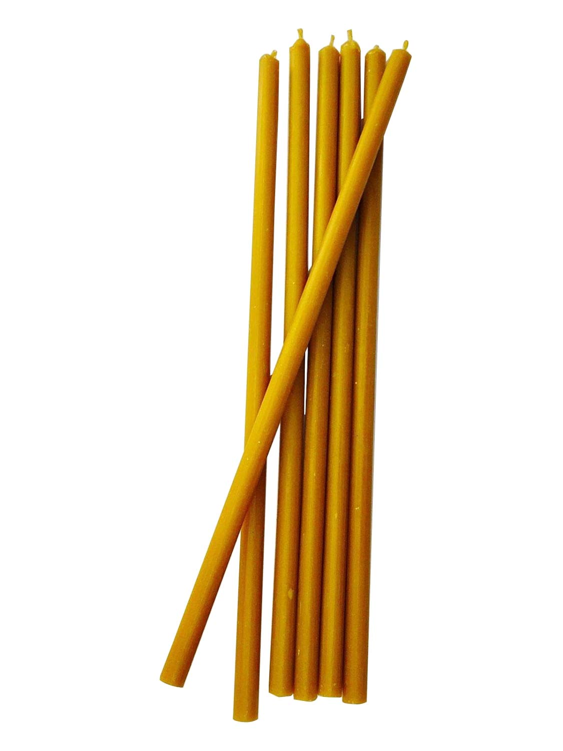100% Pure Beeswax Taper Candles - 12 Inch All Natural Unscented Dripless Smokeless Slow Burning Non Toxic Candles Bulk Pack for Home Decor, Dinner Parties, Wedding Cakes, Church Ceremonies, Hanukkah & Christmas Celebrations