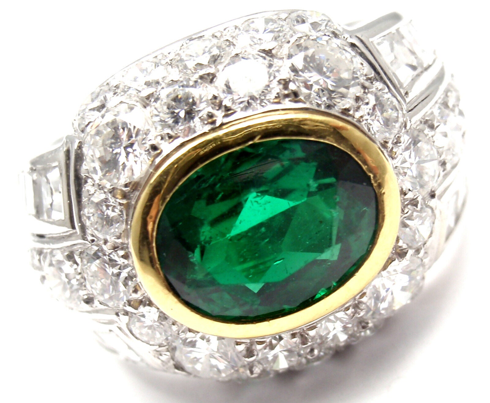 Authentic Patek Philippe Platinum Diamond Emerald Ring with Certificate - Rare Luxury Jewelry for Weddings, Engagements & Special Occasions