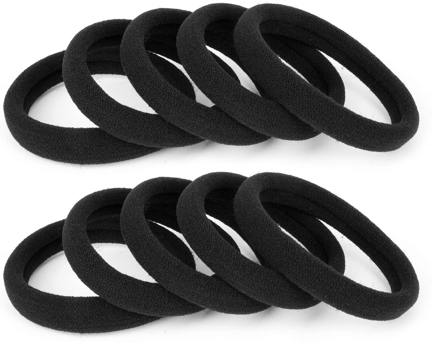 Premium Black Hair Rubber Bands for Women & Girls - 50 Pack - Soft & Stretchable Ponytail Holders for Daily Use, Workouts & Hairstyling
