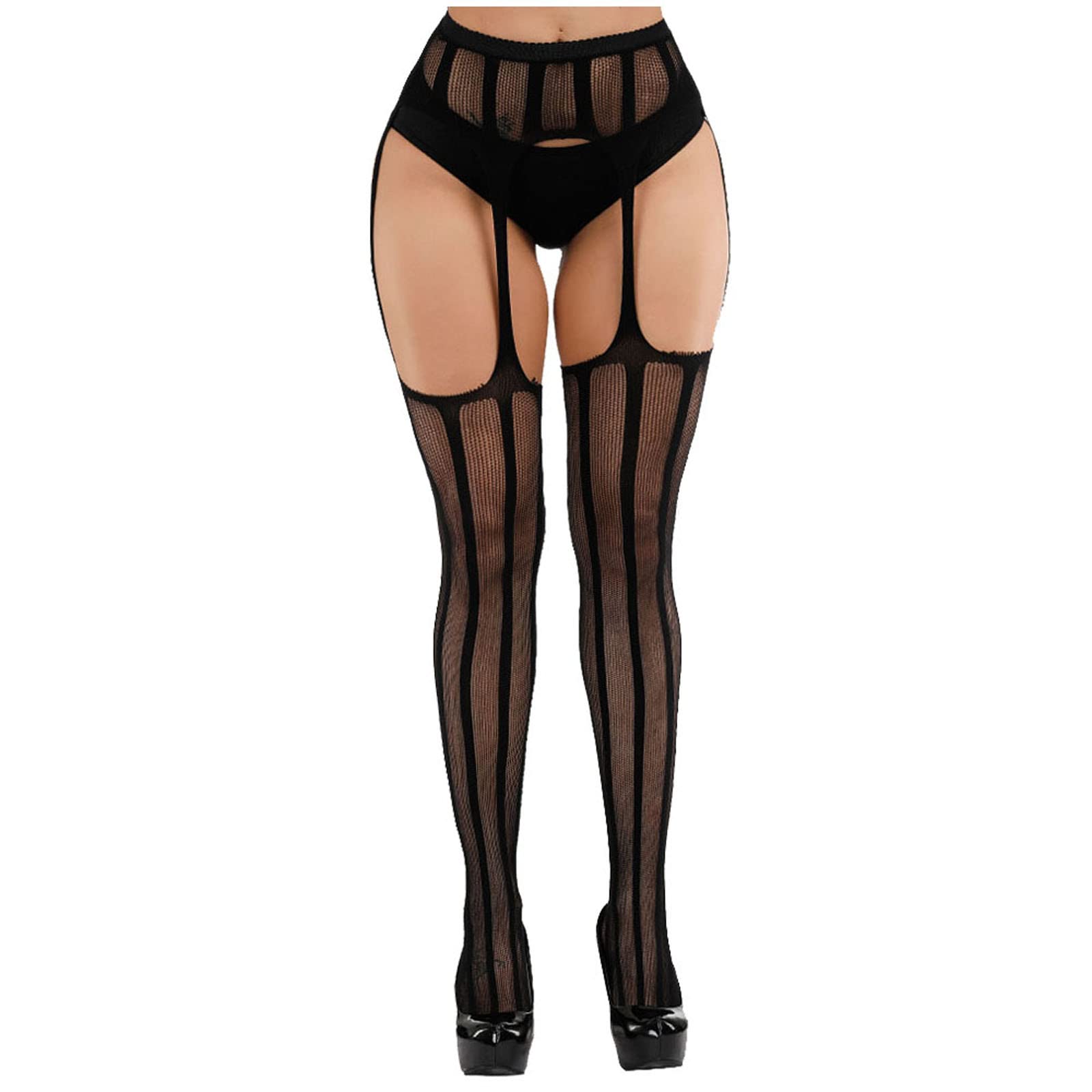 Sexy Lingerie Set for Women - Fishnet Stockings, Thigh Highs & Garter Belt - Bodystocking for Romantic Nights & Special Occasions