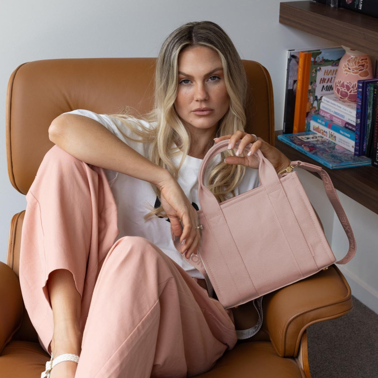 Micro Bon Vivant Structured Tote Bag - Stylish Milk Tea Color Handbag for Women | Perfect for Work, Travel, and Everyday Use