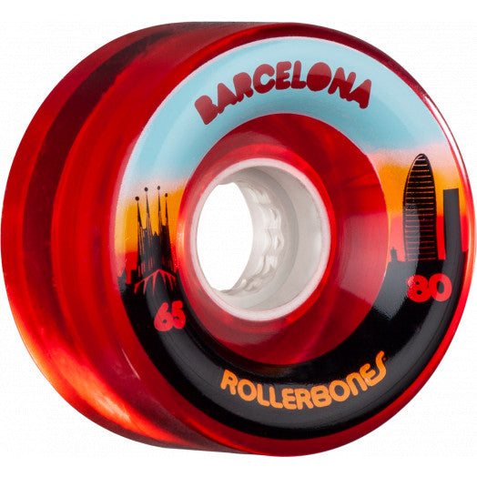Rollerbones Barcelona 65mm Skateboard Wheels (8-Pack) - High-Performance Wheels for Street Skating & Park Riding