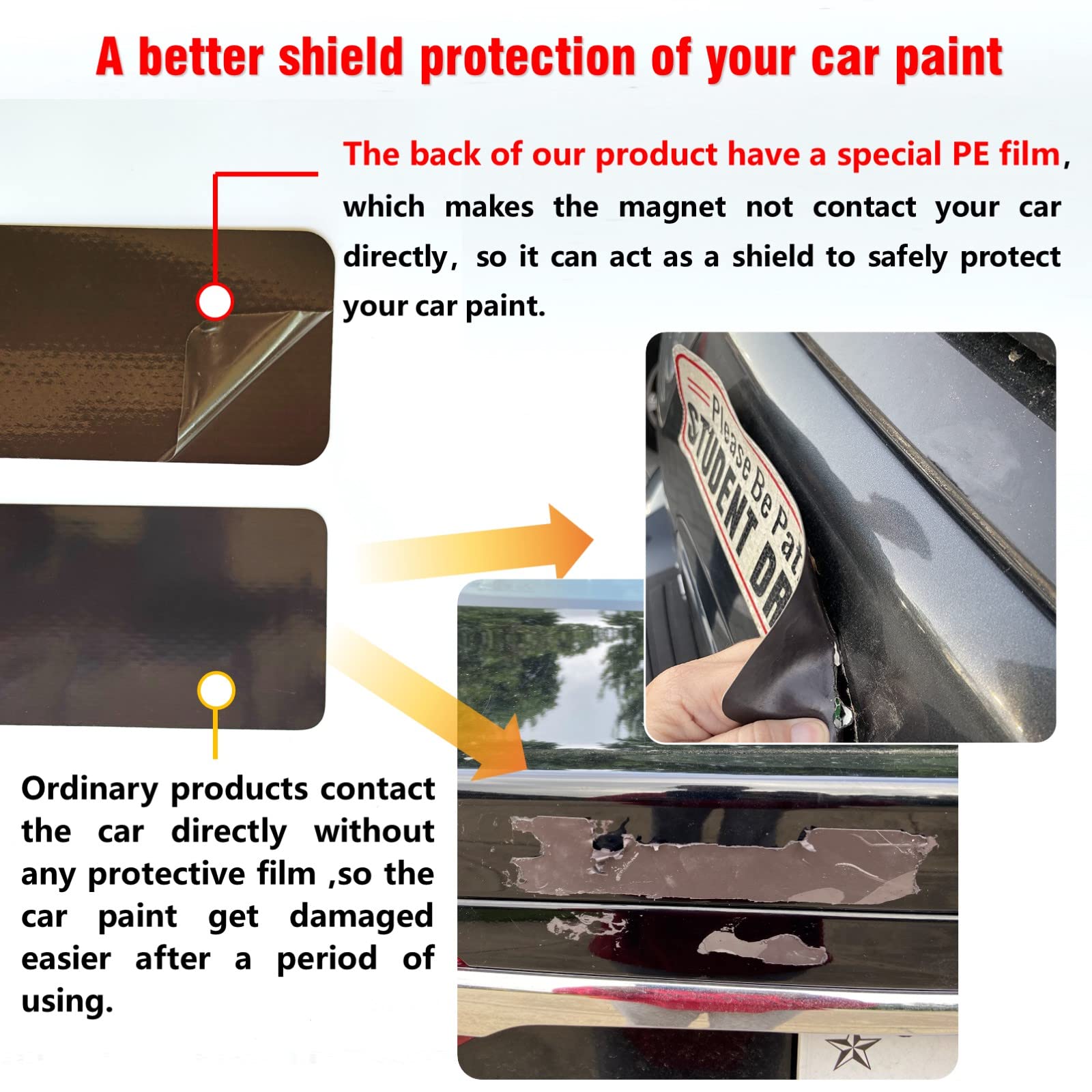 2-Pack Reflective Delivery Car Magnets for UPS, FedEx, Amazon Flex - Waterproof Vehicle Signs for Drivers, Food & Package Delivery - Perfect for Nighttime Safety & Business Branding