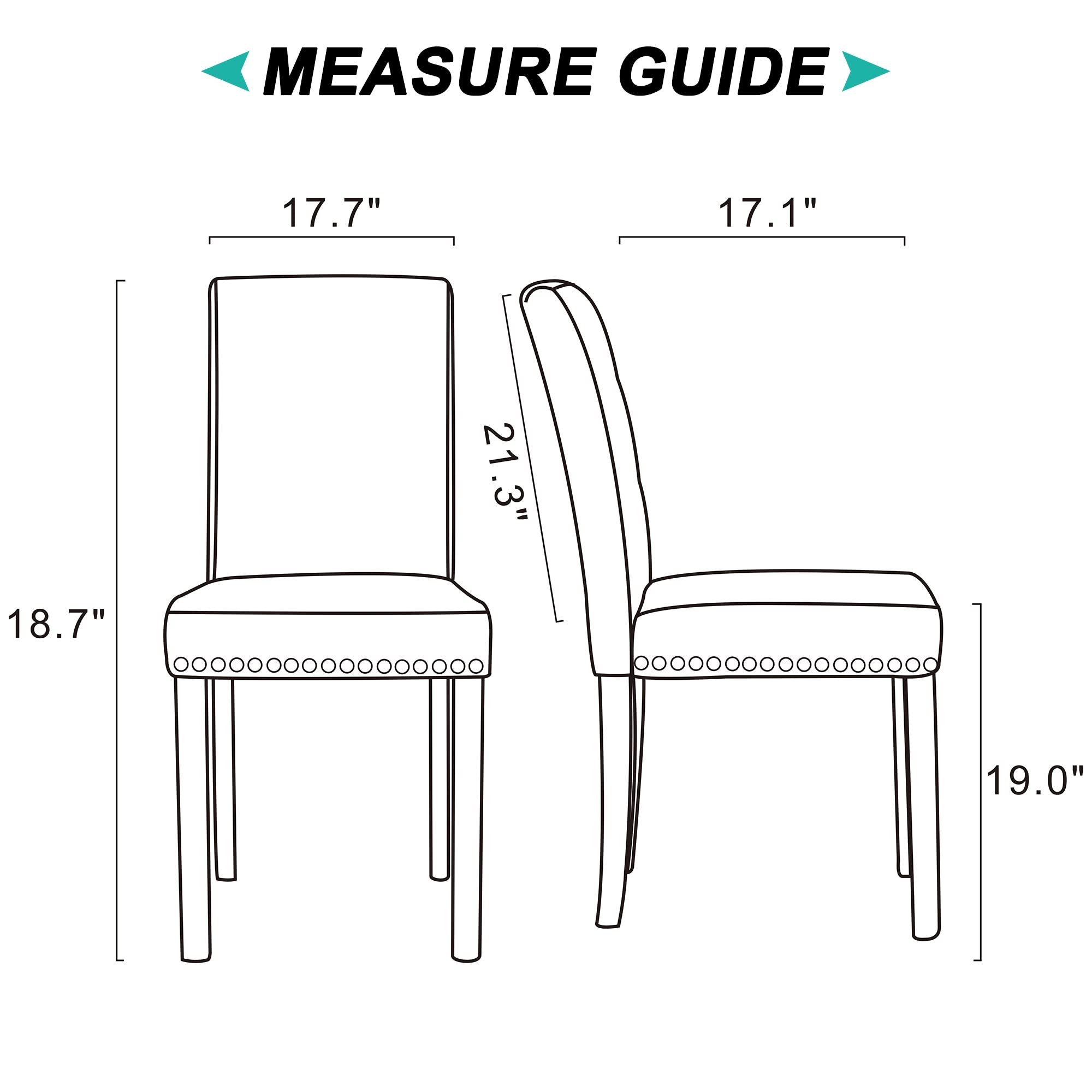 GOTMINSI Upholstered Fabric Dining Chairs Set of 2 - Padded Parson Chairs with Solid Wood Legs & Silver Nail Trim, Beige | Perfect for Kitchen, Dining Room & Living Room Seating