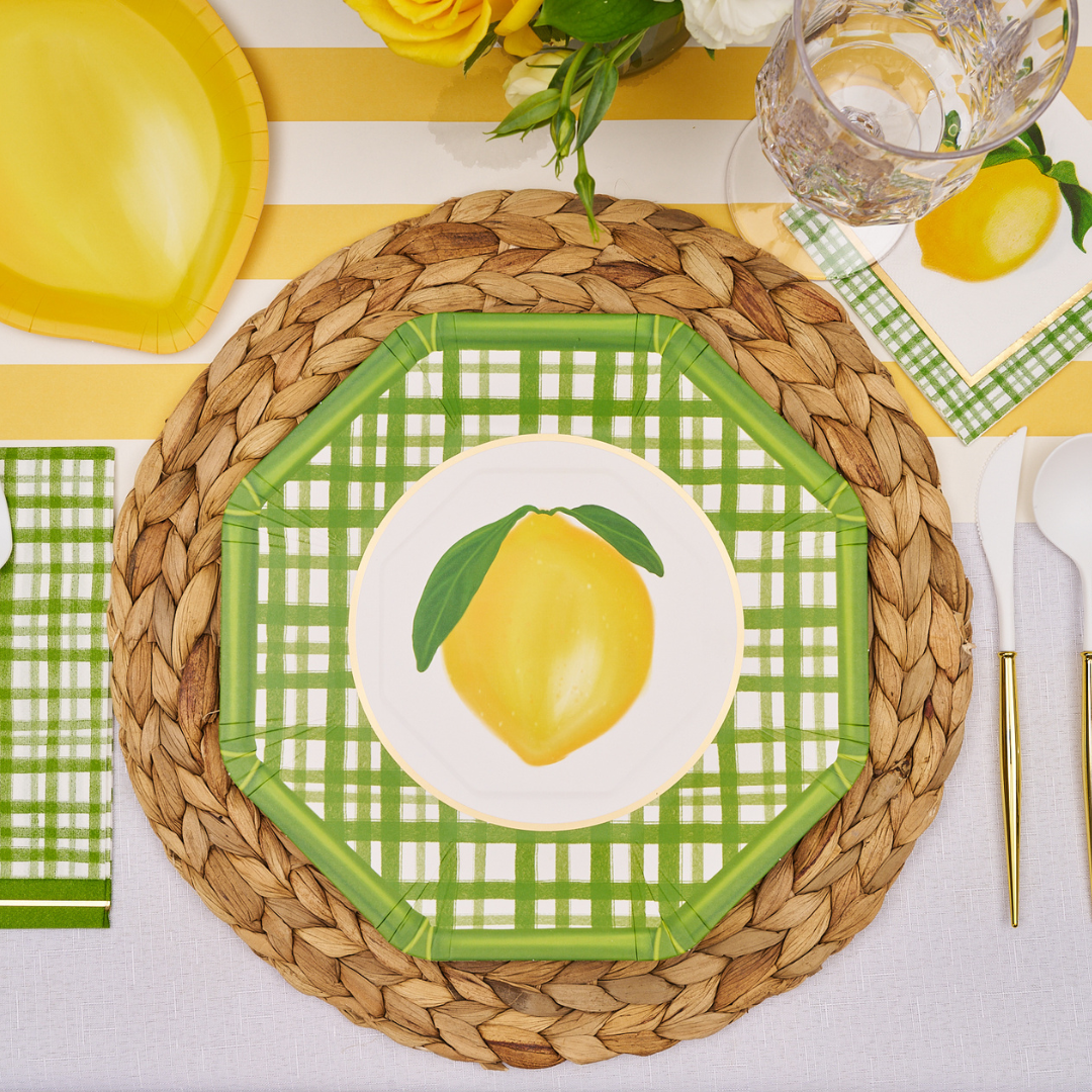 Elegant Lemon & Stem Table Setting for Wedding, Party & Home Decor - Premium Dinnerware Set for Stylish Dining & Entertaining