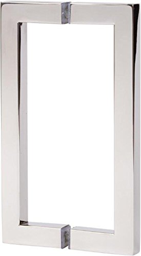 Rockwell Security 8 Inch Chrome Square Door Pull - Heavy Duty Back to Back Handle for Commercial & Residential Frameless Swing Glass Doors | Perfect for Office Entrances, Shower Doors & Modern Interior Design