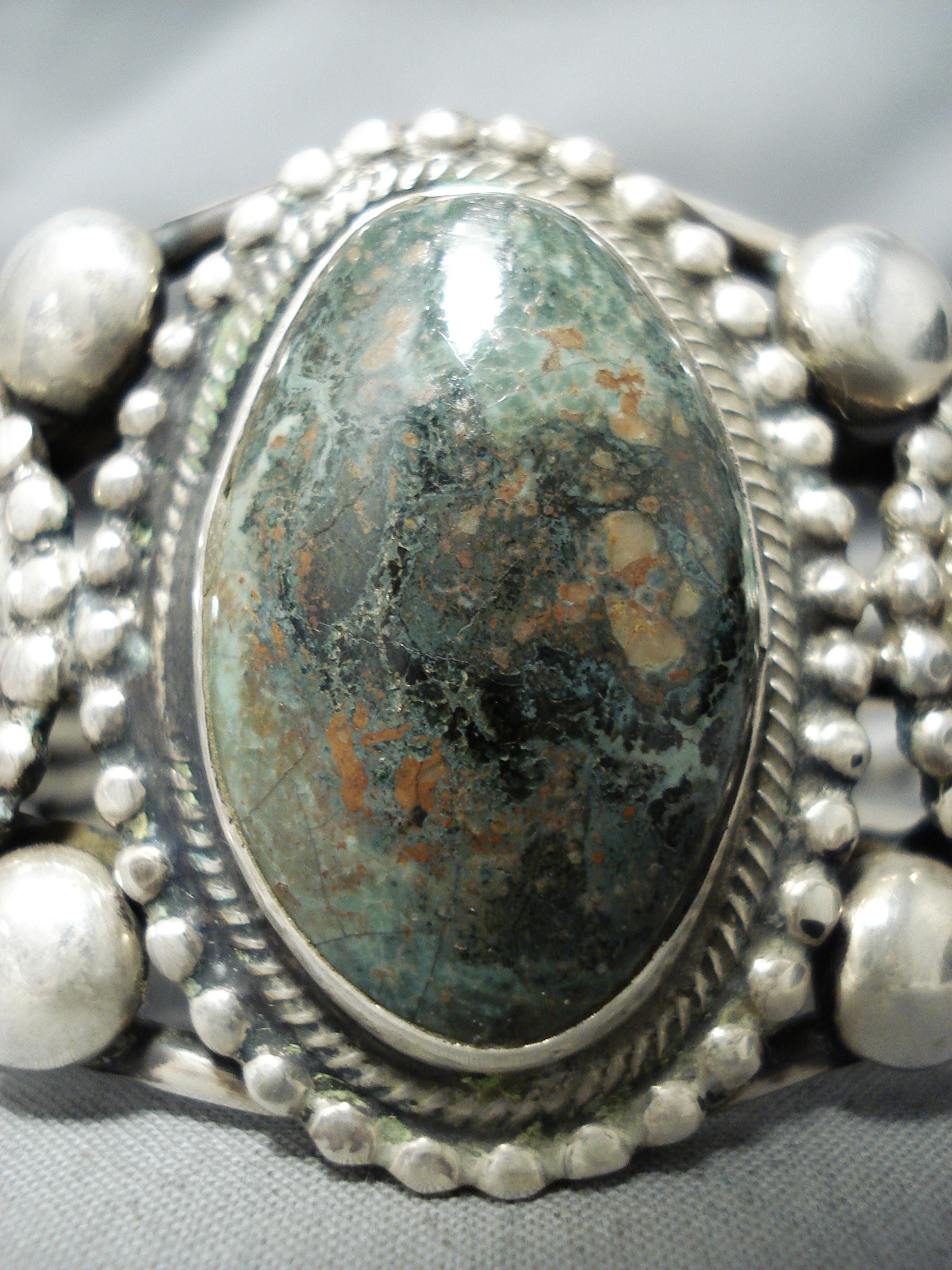 100+ Gram Navajo Green Turquoise Sterling Silver Bracelet - Authentic Native American Handmade Jewelry for Women - Perfect for Boho Fashion, Gift Giving & Special Occasions