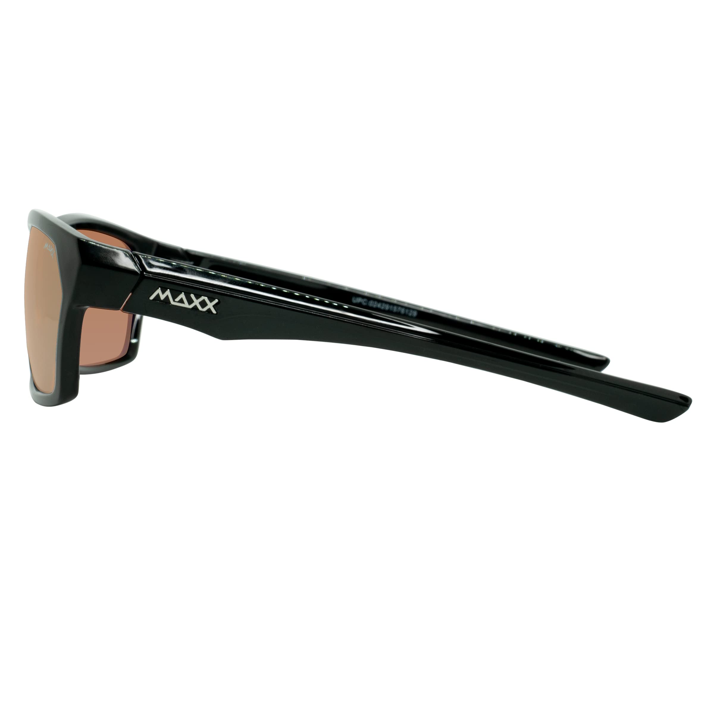 Maxx Cobra 2.0 HD Polarized Sports Sunglasses for Men & Women - UV Protection Cycling Running Golf Glasses - Black Frame Wrap-Around Design for Outdoor Activities