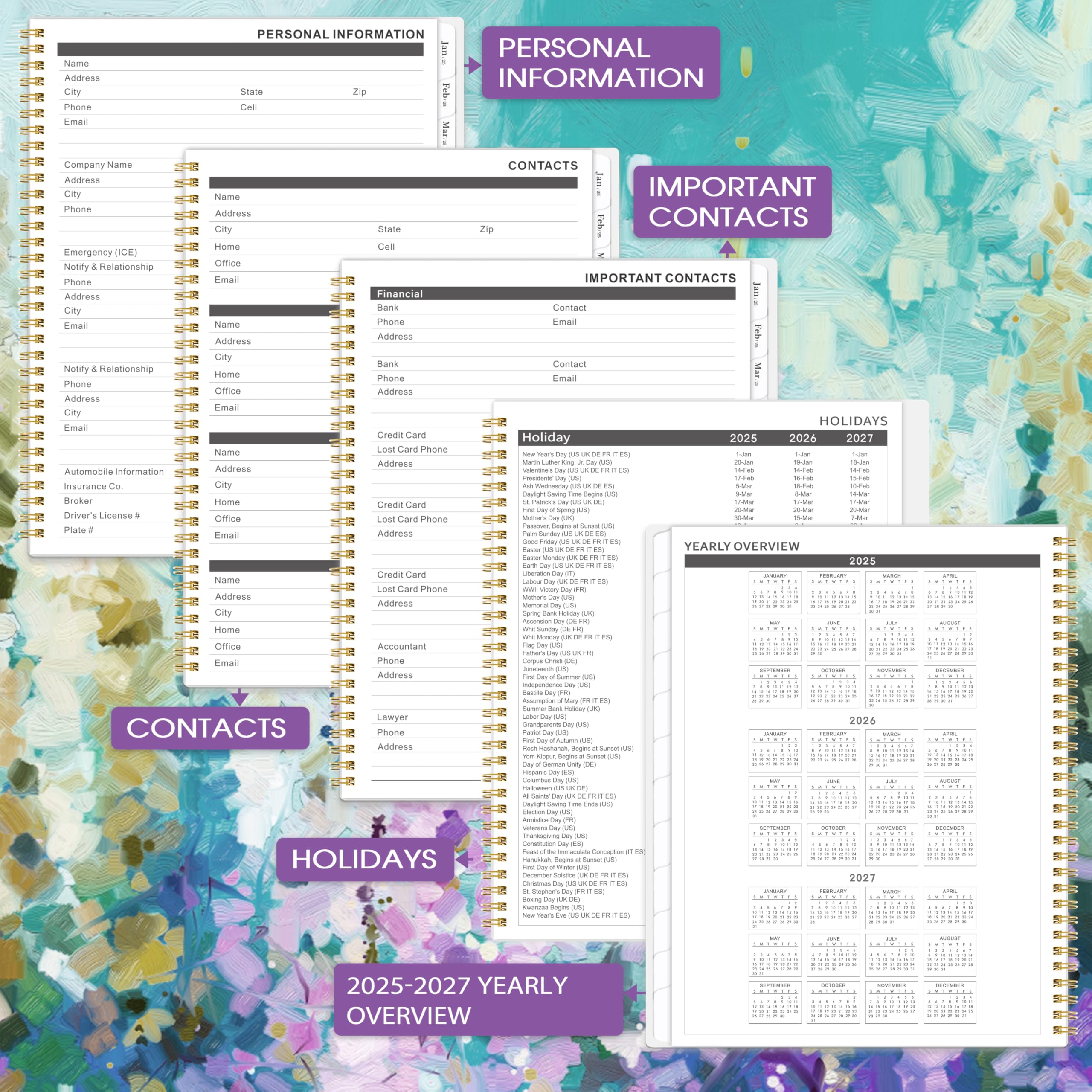 2025-2026 Monthly Planner | 24-Month Calendar Organizer Jan 2025-Dec 2026 | 9
