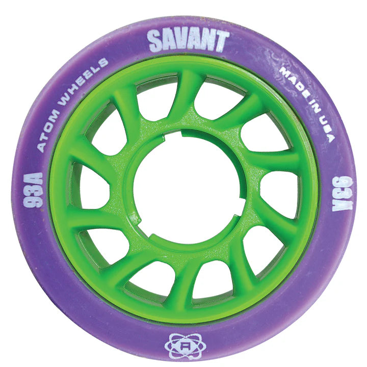 Atom Savant Wheels 93A - High-Performance Skateboard Wheels for Smooth Rides - Perfect for Street Skating, Park Riding, and Cruising