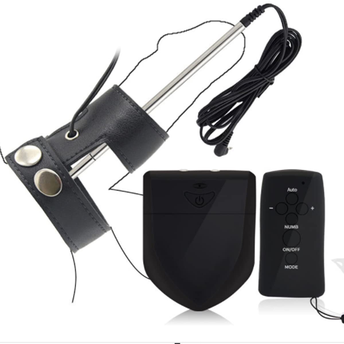 Electric Shock Cock Ring & Urethral Sound Set - Remote Controlled SM Sex Toys for Men (20m Range) - Enhance Pleasure with Adjustable Stimulation for BDSM & Couples Play
