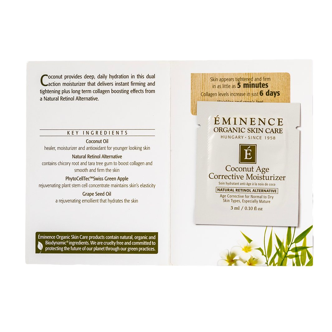 Eminence Organics Coconut Age Corrective Moisturizer - Anti-Aging Face Cream with Natural Ingredients for Hydration & Wrinkle Reduction - Perfect for Daily Skincare Routine & Night Care