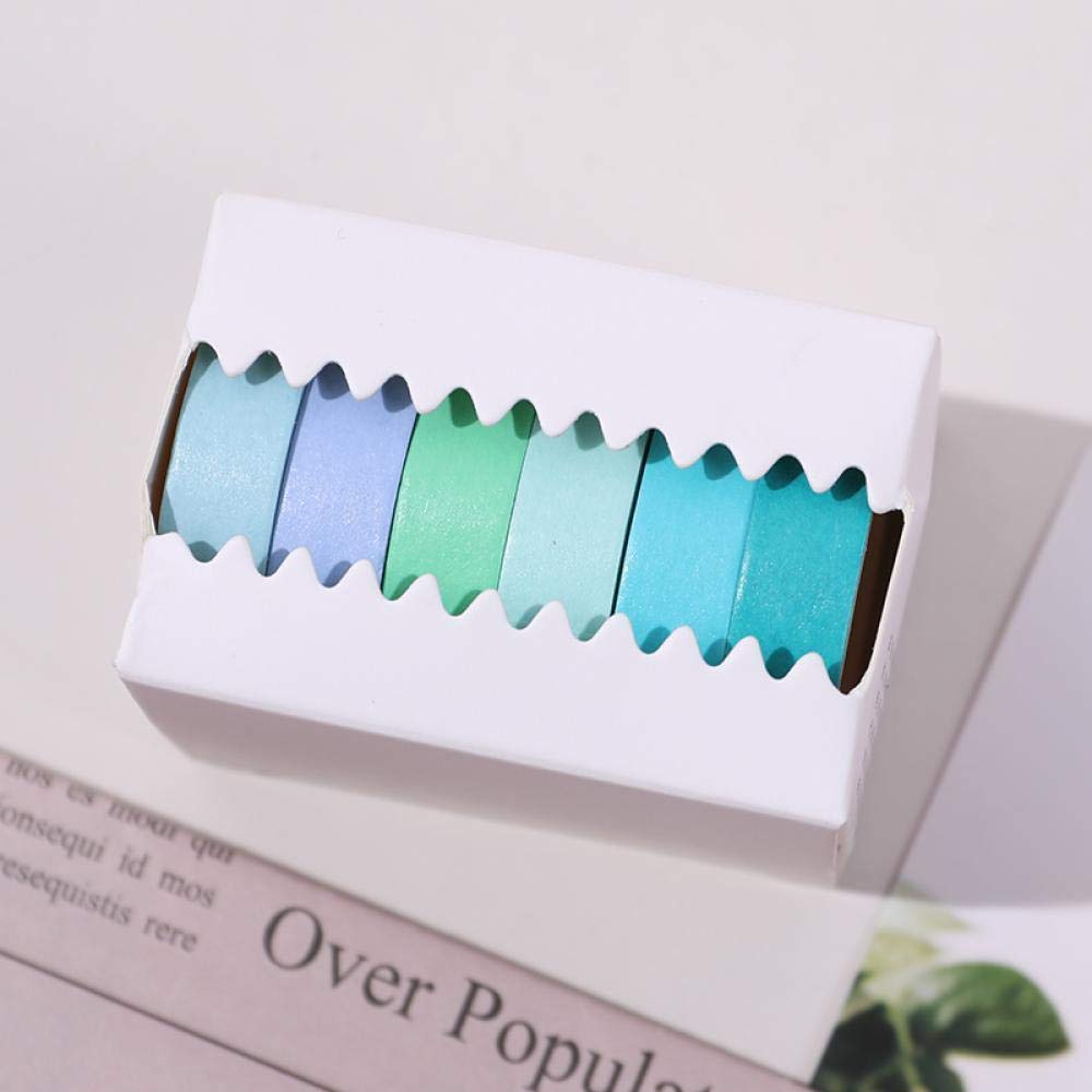 MWBLN Washi Tape Set - 6 Rolls Natural Color Decorative Masking Tape for DIY Scrapbooking, Journaling, Gift Wrapping & Home Decor - Adhesive Label Sticker for Crafting, Bullet Journals & Office Organization