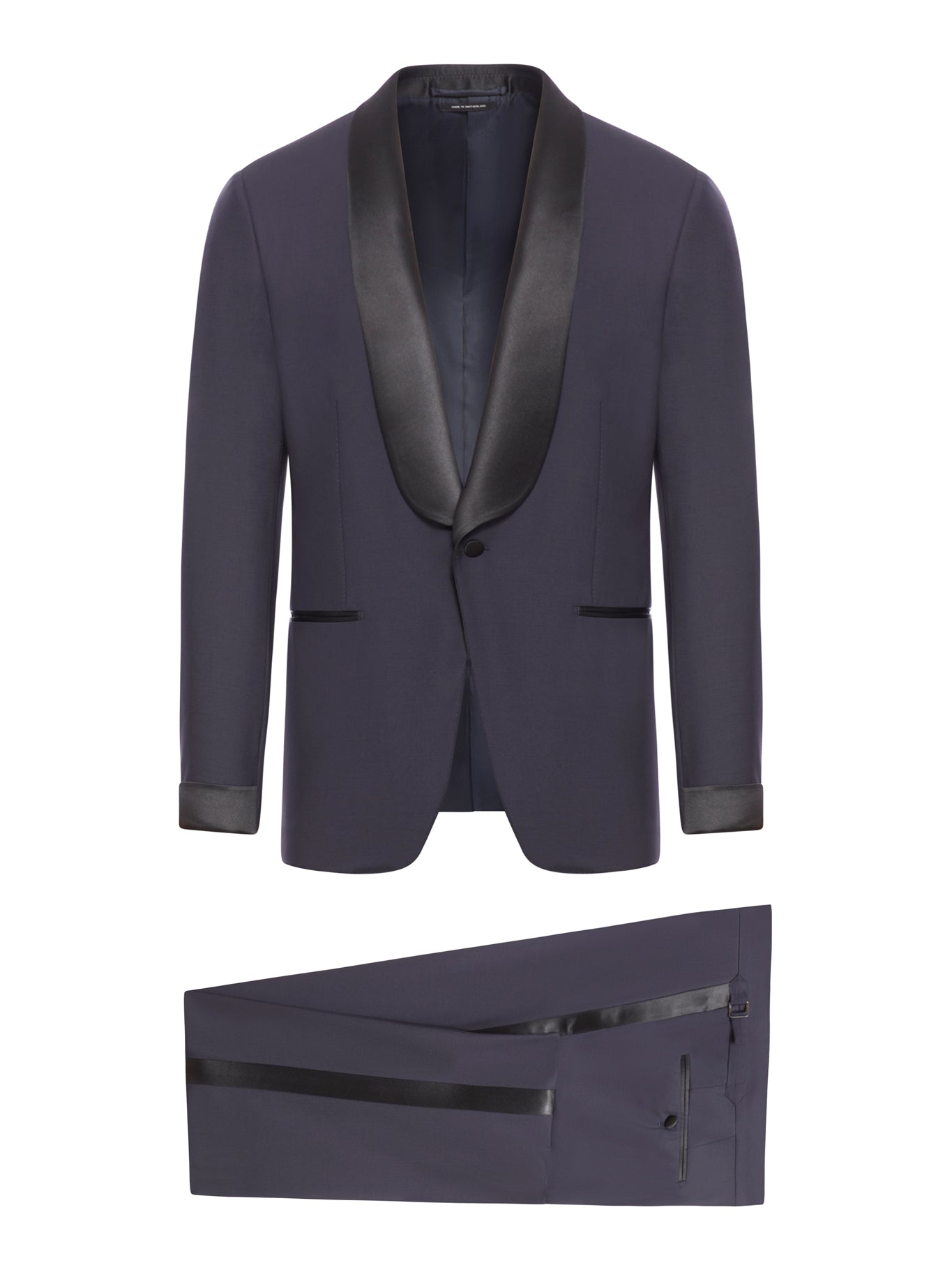 Tom Ford Men's Blue Evening Suit - Formal Tuxedo for Weddings, Galas & Black Tie Events | Premium Luxury Suit Collection | Style HB790INK