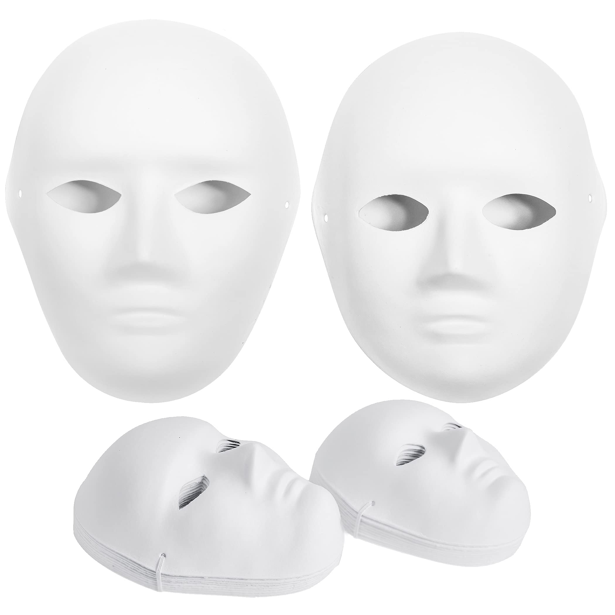 2 Sizes Paper Mache Masks for Crafts, Wall Decor & Halloween Costumes