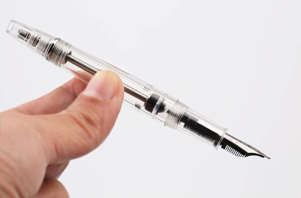 Lanxivi Penbbs 268 Vacuum Filling Fountain Pen - Medium Nib Clear Acrylic Collection Pen with Gift Box | Premium Writing Instrument for Calligraphy, Journaling & Office Use