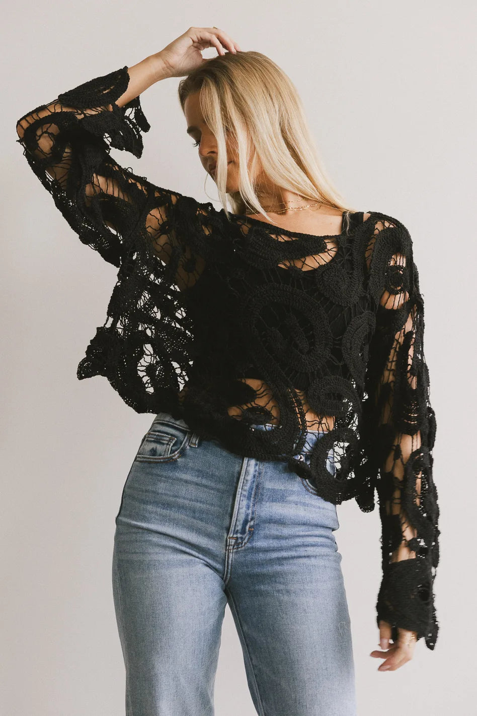 No Worries Crochet Top in Black - Stylish Summer Boho Blouse for Women | Perfect for Beach, Music Festivals & Casual Outings