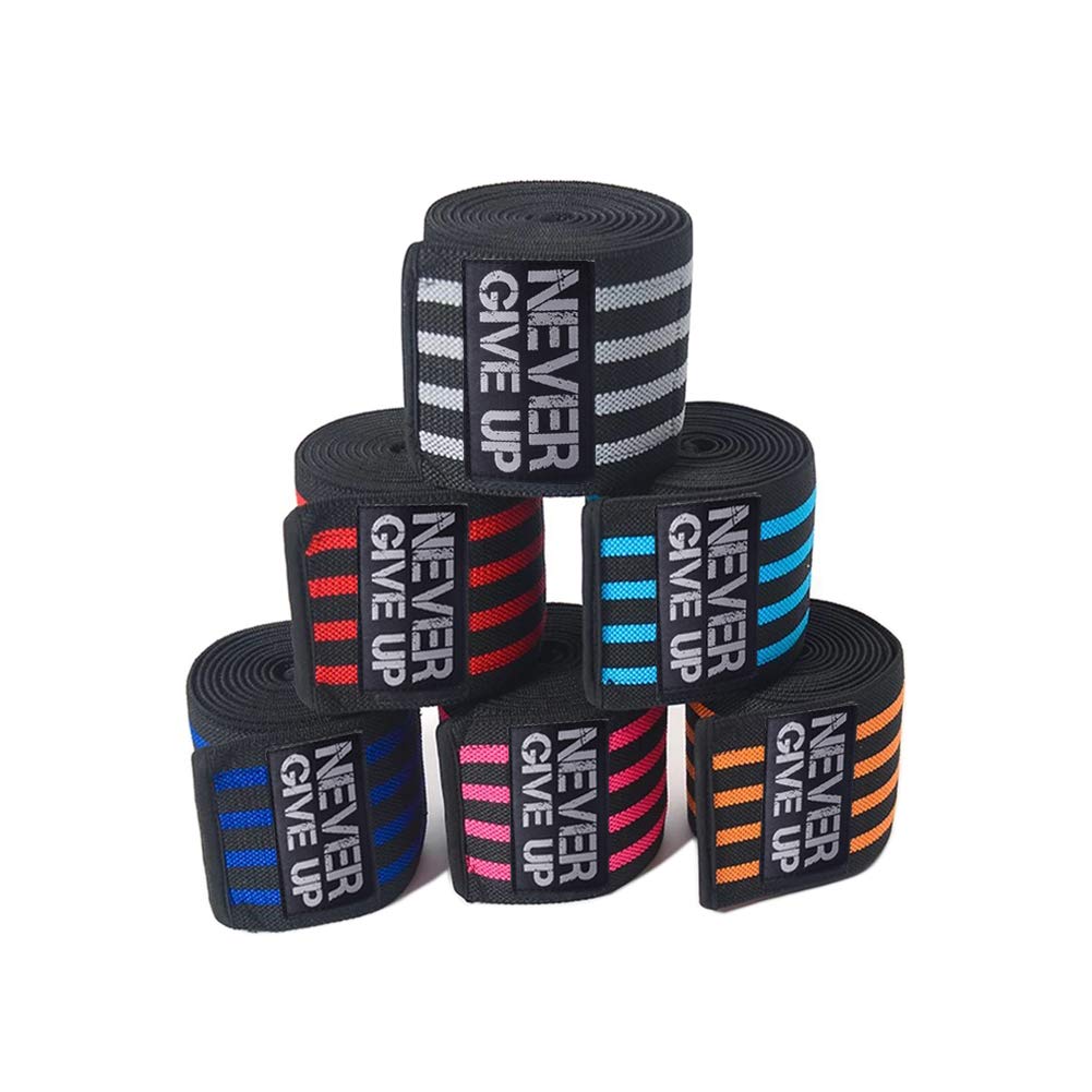 Best Knee Wraps for Weightlifting & Bodybuilding - Elastic Support Brace for Gym, CrossFit & Powerlifting - Protect Joints During Squats, Deadlifts & Heavy Lifting