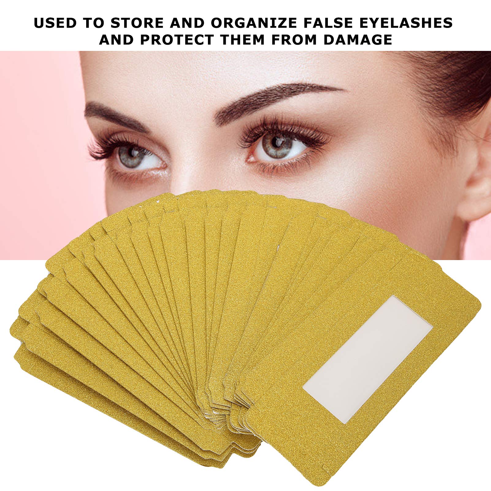 20pcs Gold Eyelash Case Boxes for Beauty Girls - Perfect for Salon, Travel & Makeup Storage
