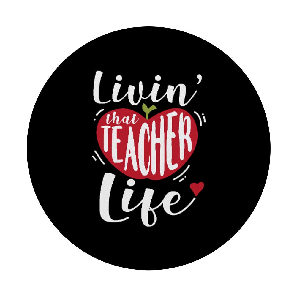 Teacher Life Cute School Educator PopSockets Grip & Stand for Phones & Tablets - Perfect Gift for Teachers, Back to School, Classroom Use