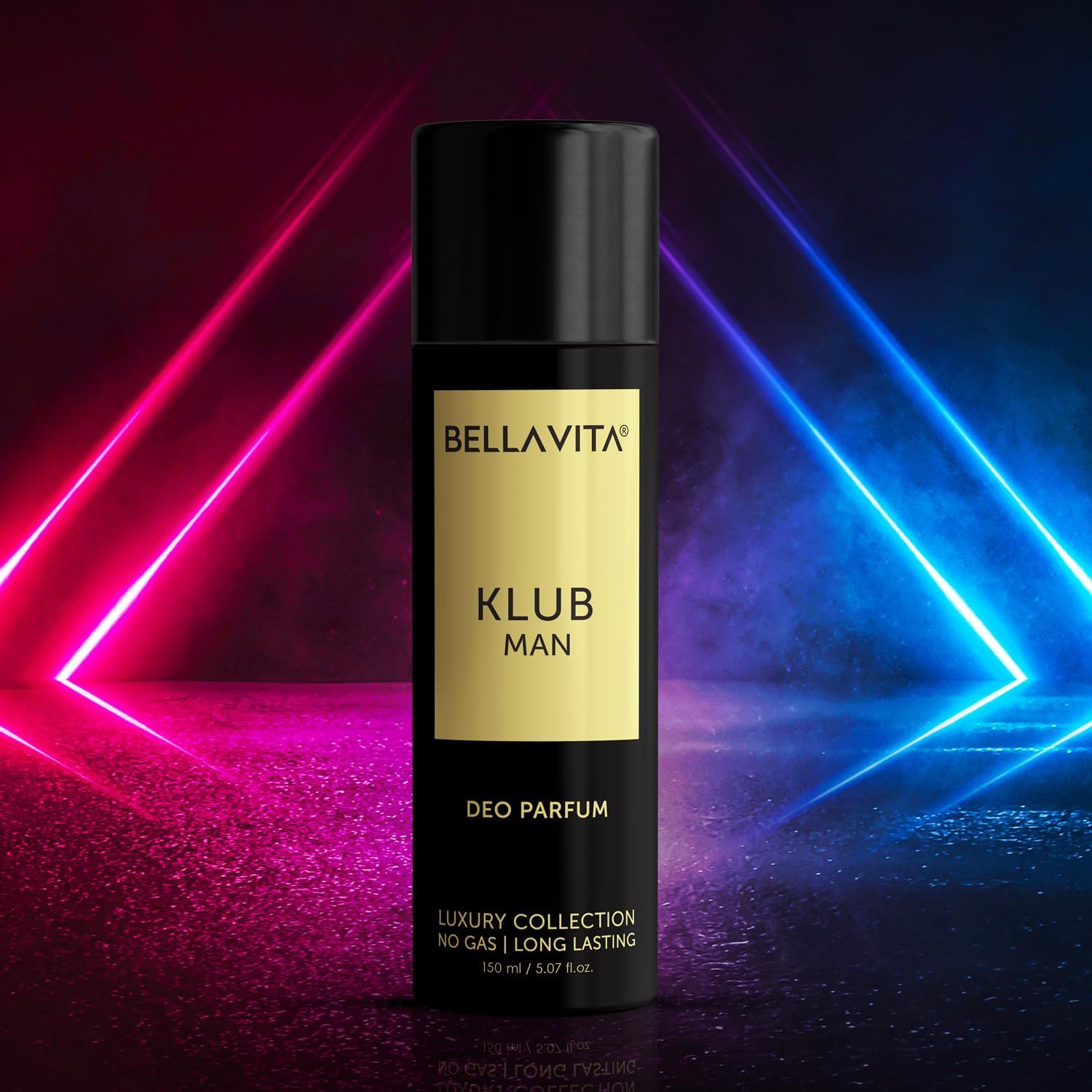 KLUB Men's No Gas Body Deodorant & Cologne - Long Lasting Fragrance with Lemon, Rose & Vanilla Notes | 150ml Musk & Spicy Scent | Perfect for Work, Gym & Everyday Freshness