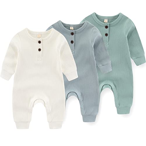 3pack Long Sleeve White+blue+green