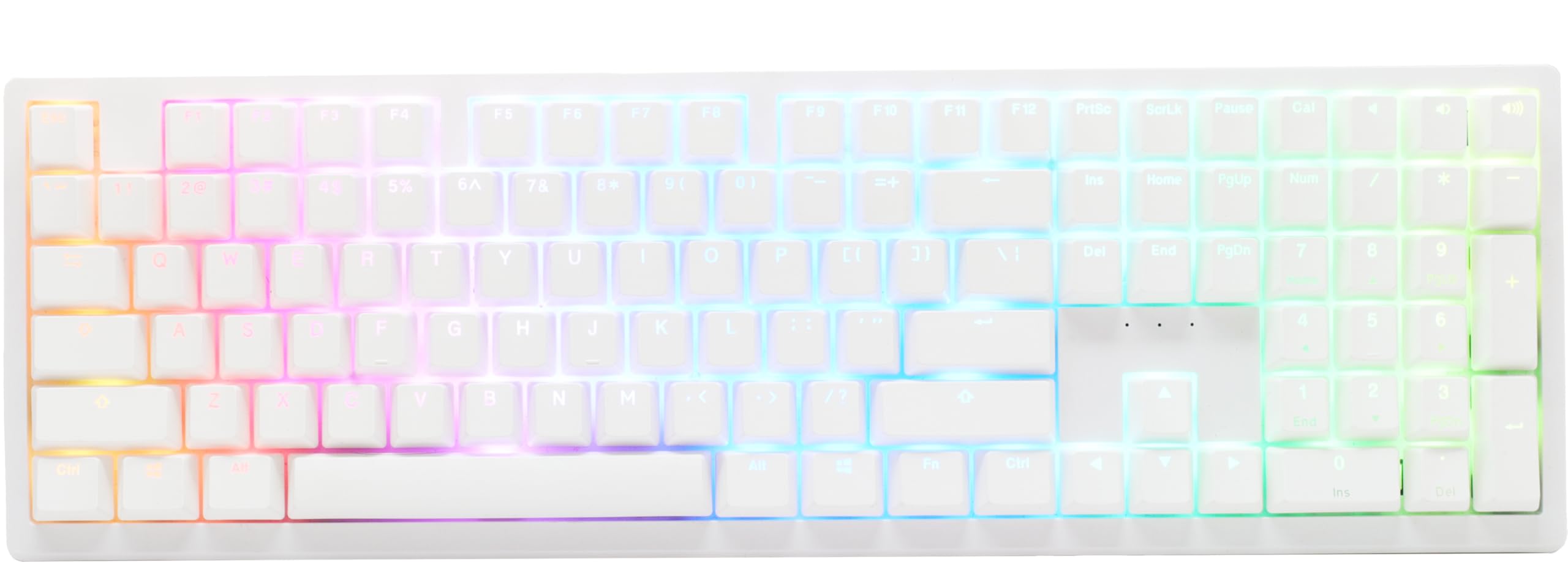 Ducky Zero 6108 Pure White Hotswap Bluetooth RGB Mechanical Keyboard with Cherry MX2A Brown Switches - Wireless Gaming Keyboard for PC, Mac, Typing & Office Work
