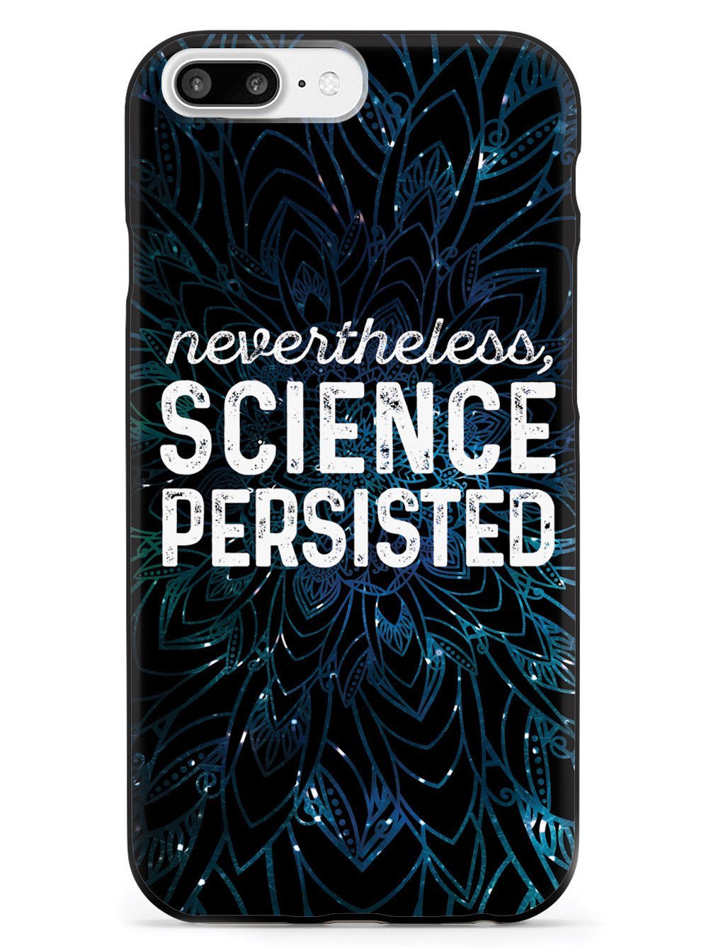 Inspired Cases - iPhone 8 Plus Case with 3D Textured Protection - Science Persisted Design - Black - Perfect for Daily Use & Outdoor Activities