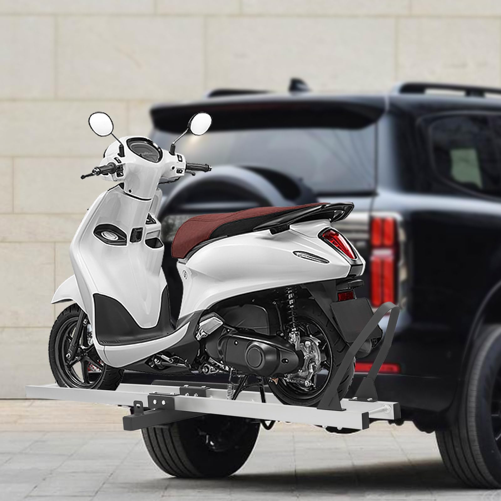 Aluminum Motorcycle Hitch Carrier 400lbs - Folding Bike Rack for Dirt Bikes & Loading Ramp - Perfect for Off-Road Adventures