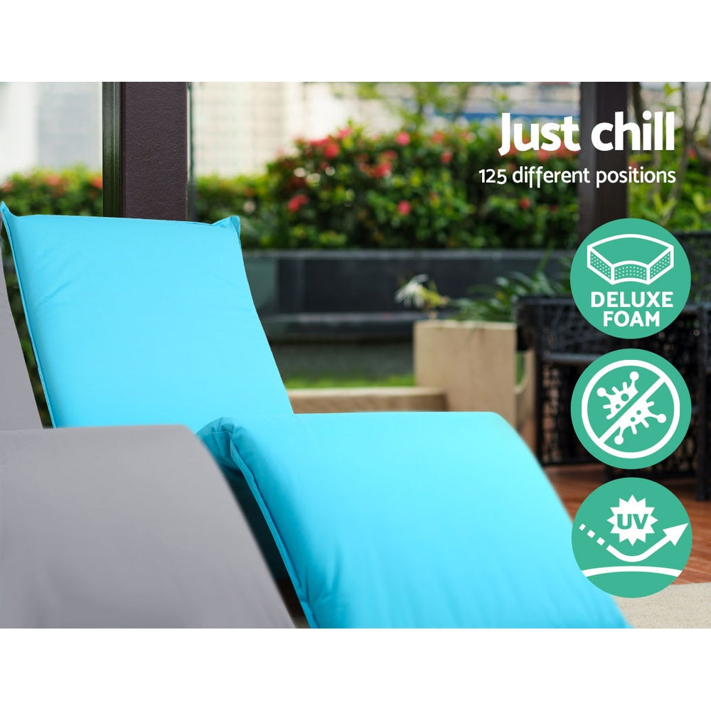 Adjustable Beach Sun Pool Lounger Chair - Portable Reclining Outdoor Lounge Chair for Swimming Pool, Backyard, Patio & Travel - Lightweight & Foldable (Blue) | Perfect for Relaxing by the Pool, Beach Vacations & Backyard Sunbathing