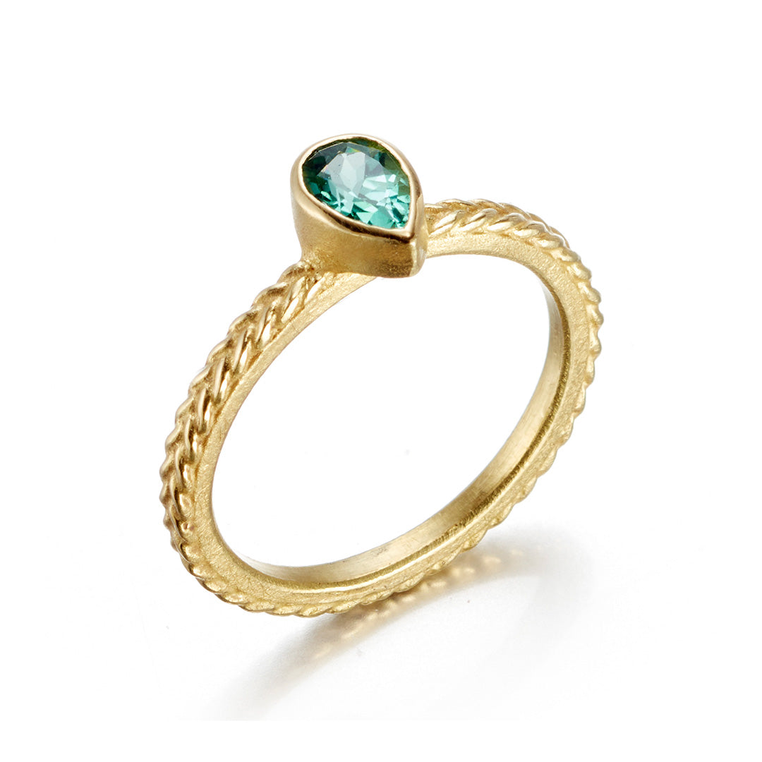 Green Tourmaline Stacking Ring for Women - Dainty Adjustable Boho Jewelry for Layering & Everyday Wear | Perfect Gift for Birthday, Anniversary & Special Occasions