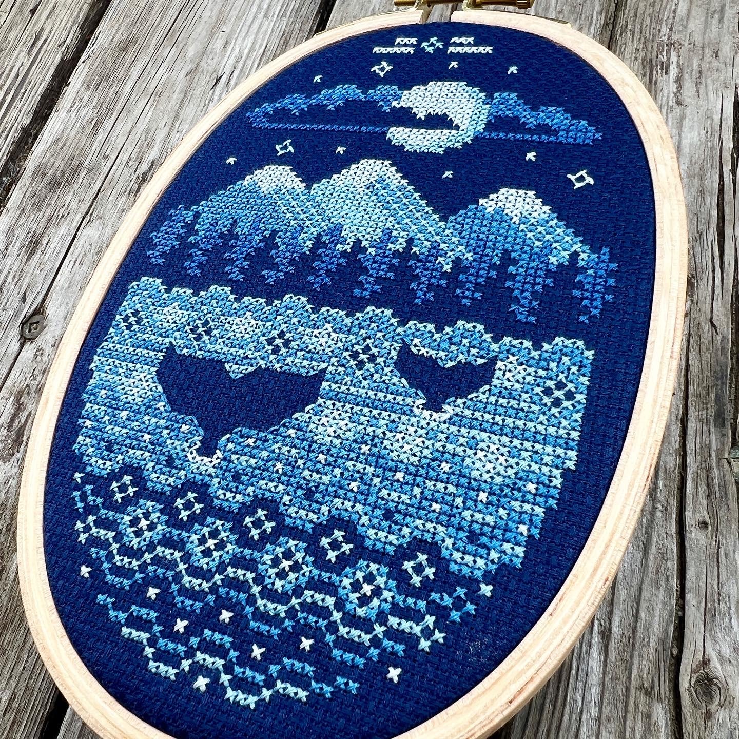 Moonlight Cove Cross Stitch Pattern Kit - Premium DIY Embroidery Design for Beginners & Experts - Perfect for Home Decor, Wall Art & Gift Giving