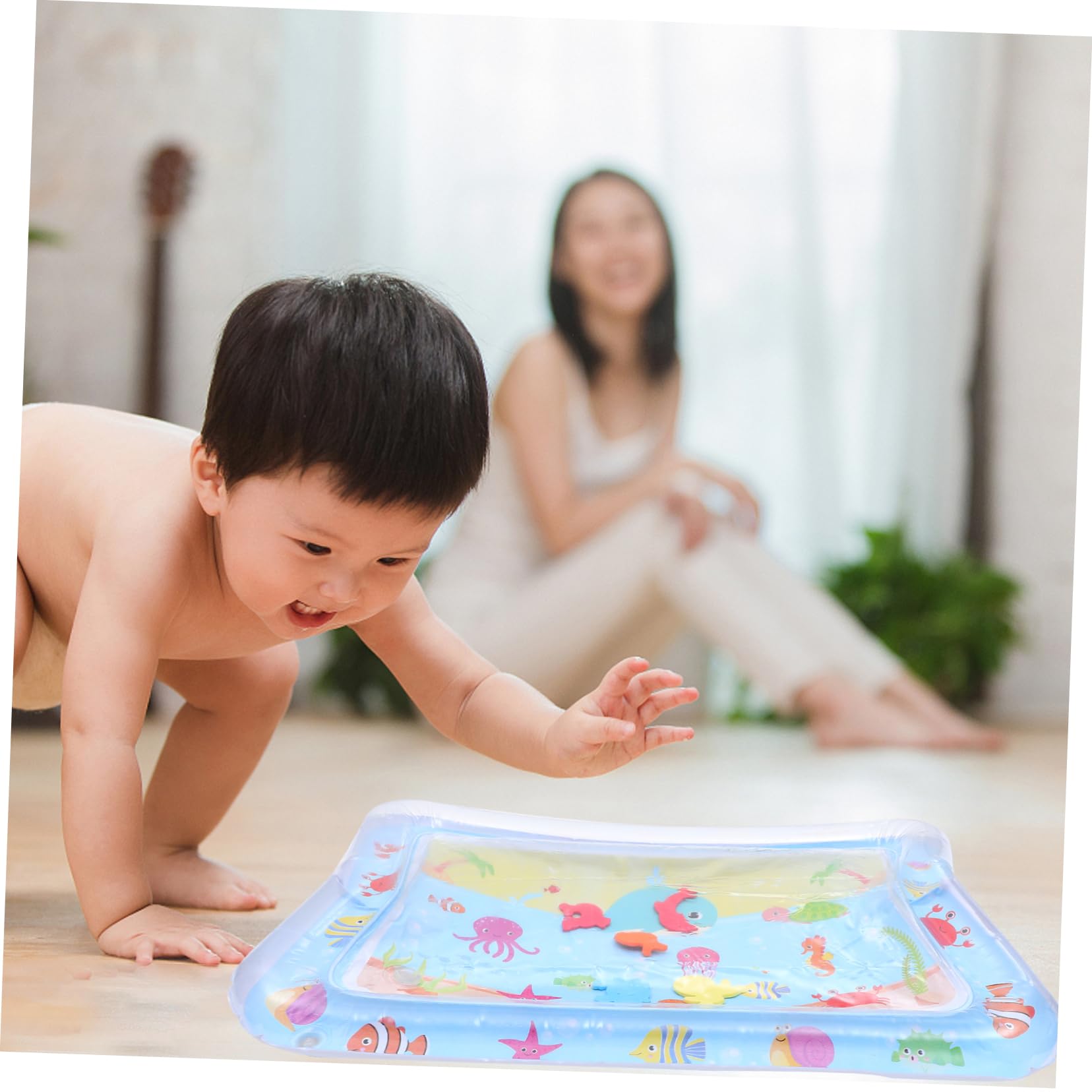 GREENADSCAPE Inflatable Water Cushion Mat - Durable PVC Bathtub Play Mat for Kids, Pool, Beach, and Outdoor Activities